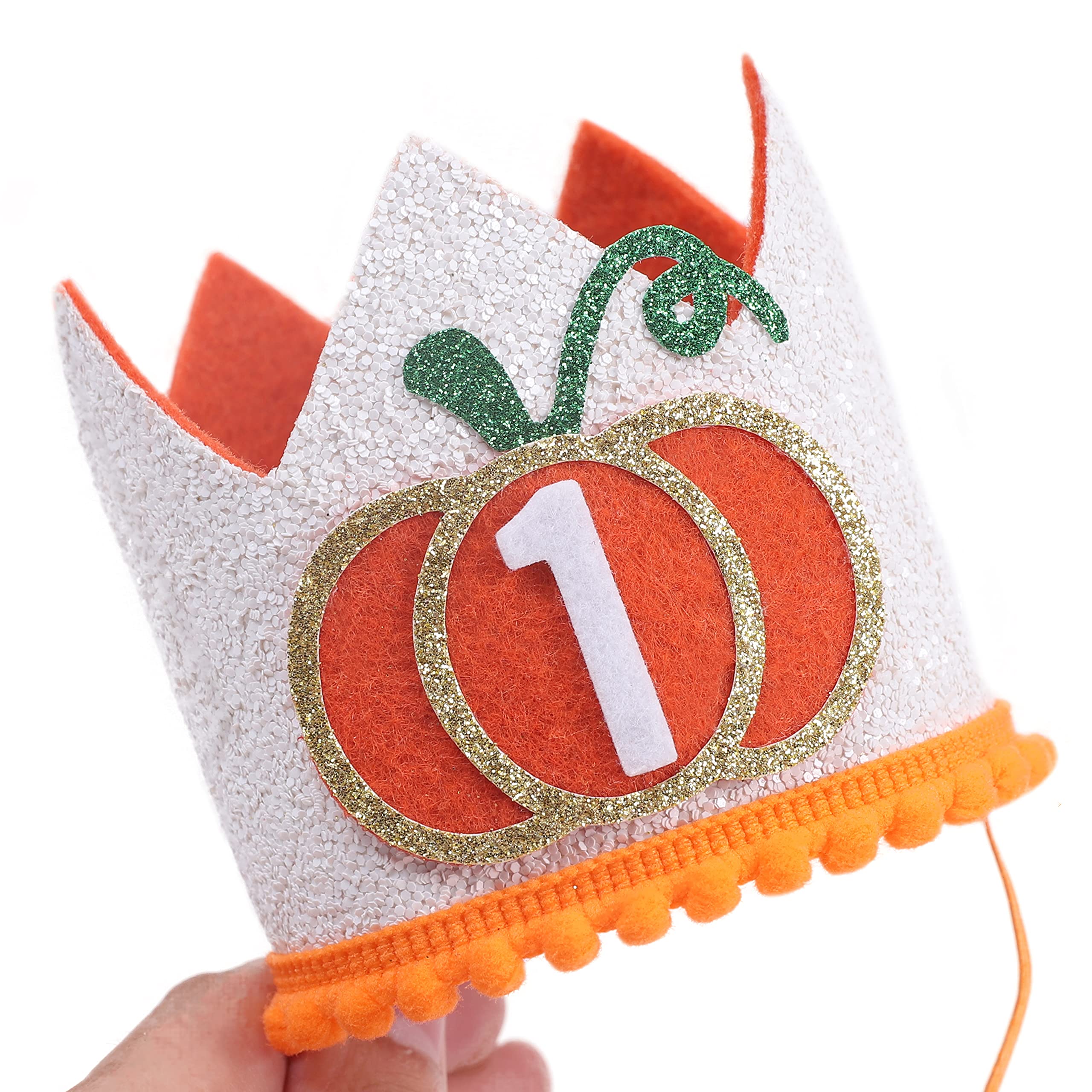 WAOUH Little Pumpkin 1st Birthday Crown - Adorable Baby Girl's First Birthday Hat for Fall Harvest Party Decorations | Perfect for Autumn Birthday Photos, Baby Showers & Seasonal Celebrations