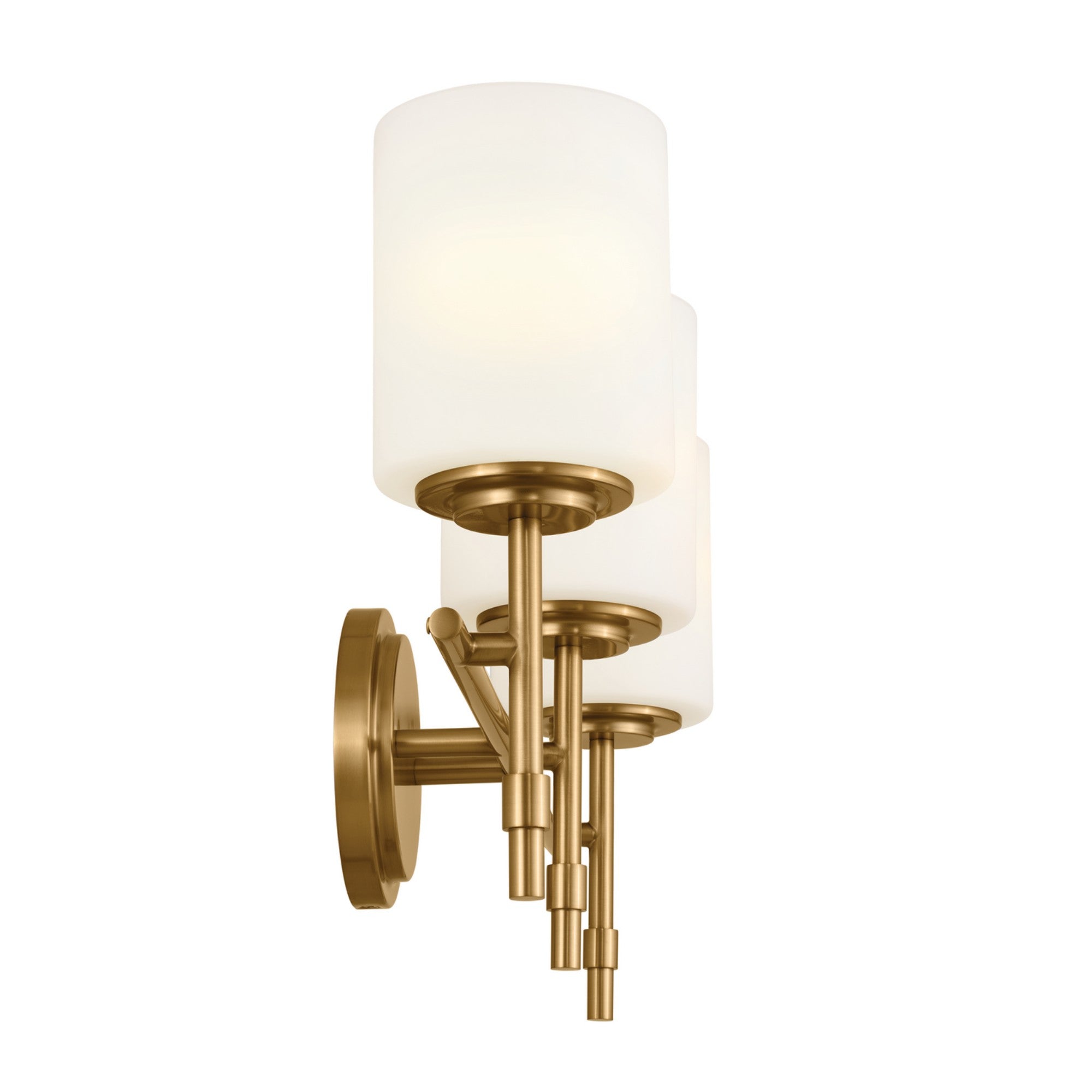 23-Inch 3-Light Bathroom Vanity Light with Satin Etched Opal Glass, Gold Finish - Modern Lighting for Bathroom, Powder Room & Dressing Area