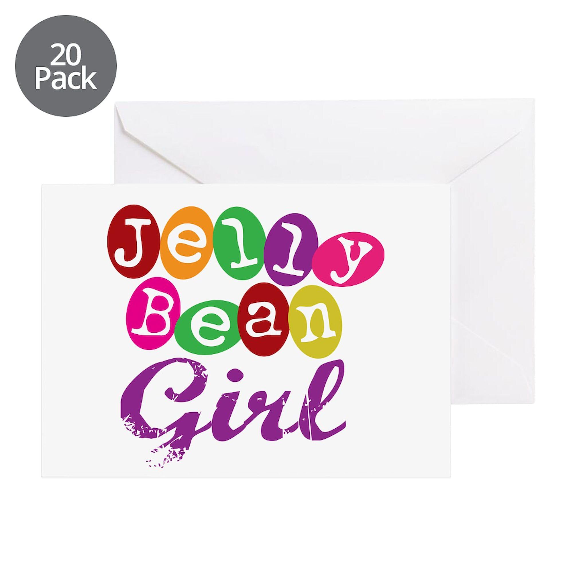 Jelly Bean Girl Greeting Cards (20-Pack) - Blank Inside Note Cards for Birthdays, Thank You & Special Occasions - Matte Finish Stationery for Parties, Invitations & Gifts