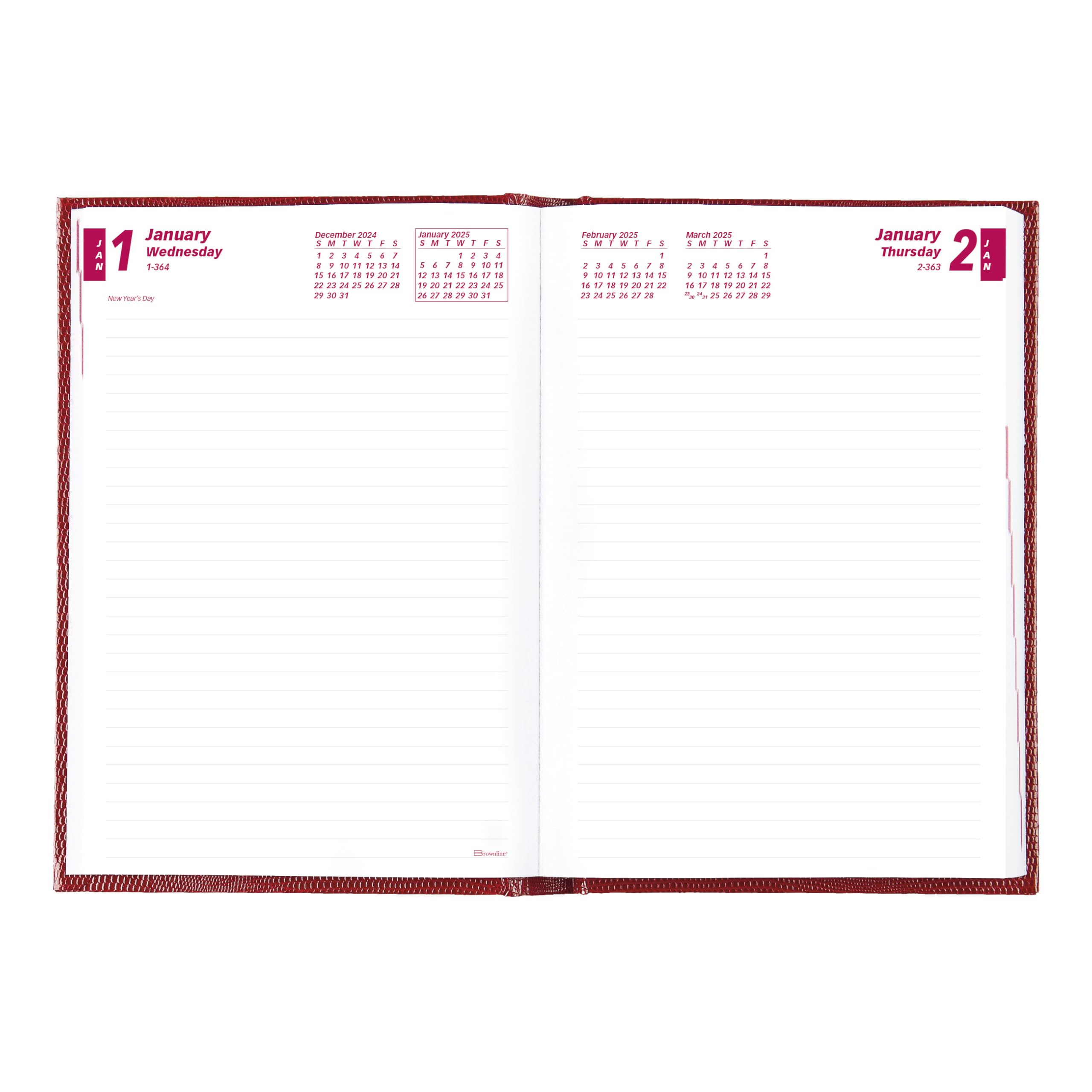 Brownline® 2025 Daily Monthly Planner - January to December 12-Month Undated Journal with Perfect Binding, 8.25