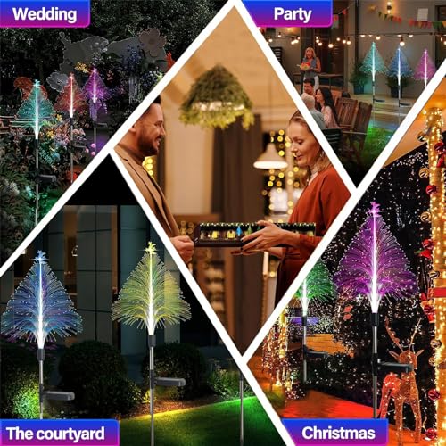 GARVEE 3-Pack 79CM Solar Powered LED Jellyfish Lights with Light Sensor - IP65 Waterproof Outdoor Christmas Decoration for Garden, Landscape, Patio & Christmas Tree (Set of 3) | Perfect for Holiday Yard Decor, Party Lighting & Festive Atmosphere