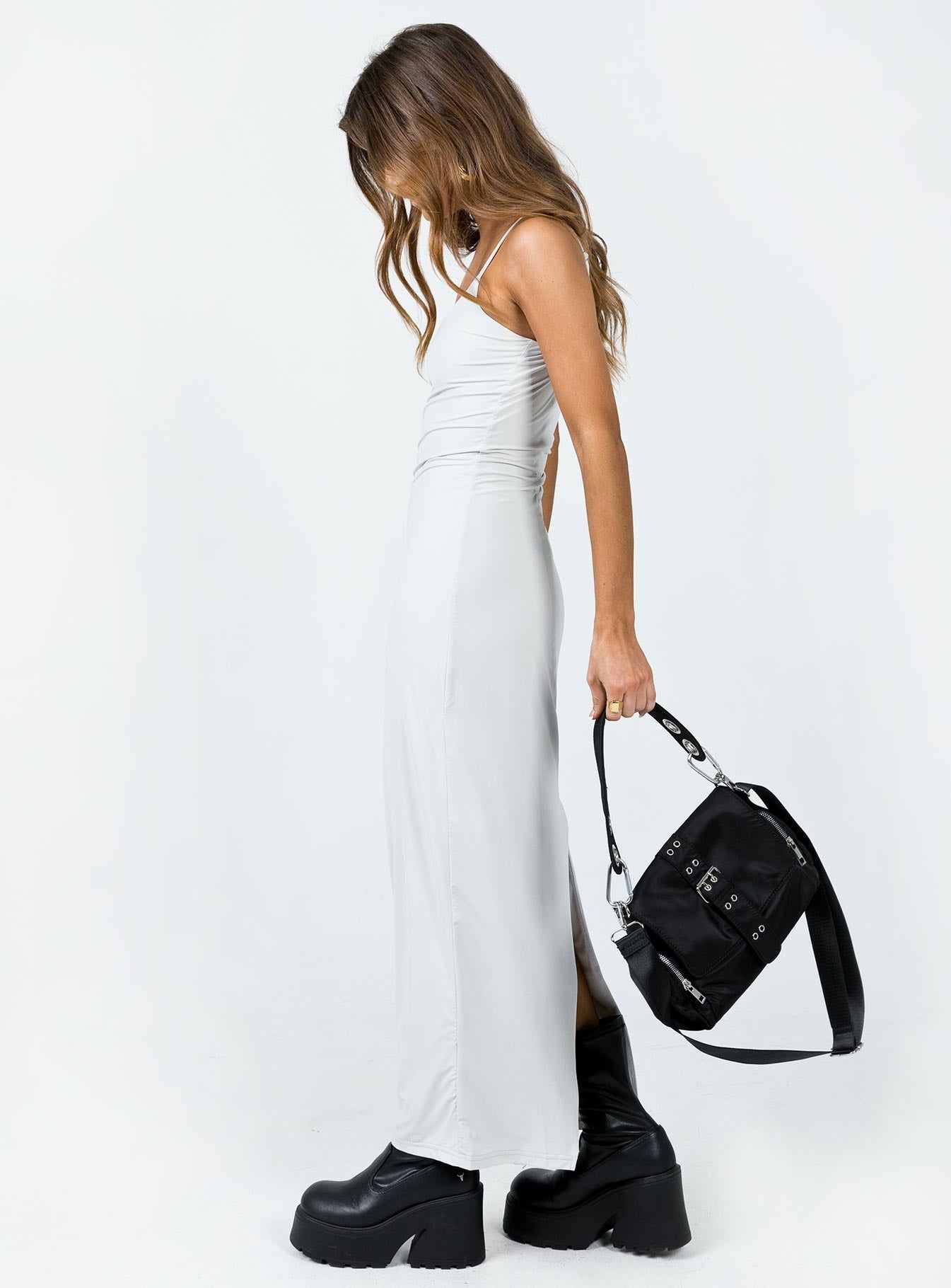 Balwyn Maxi Dress Grey - Elegant Long Flowy Summer Dress for Women | Perfect for Beach, Vacation, and Casual Outings