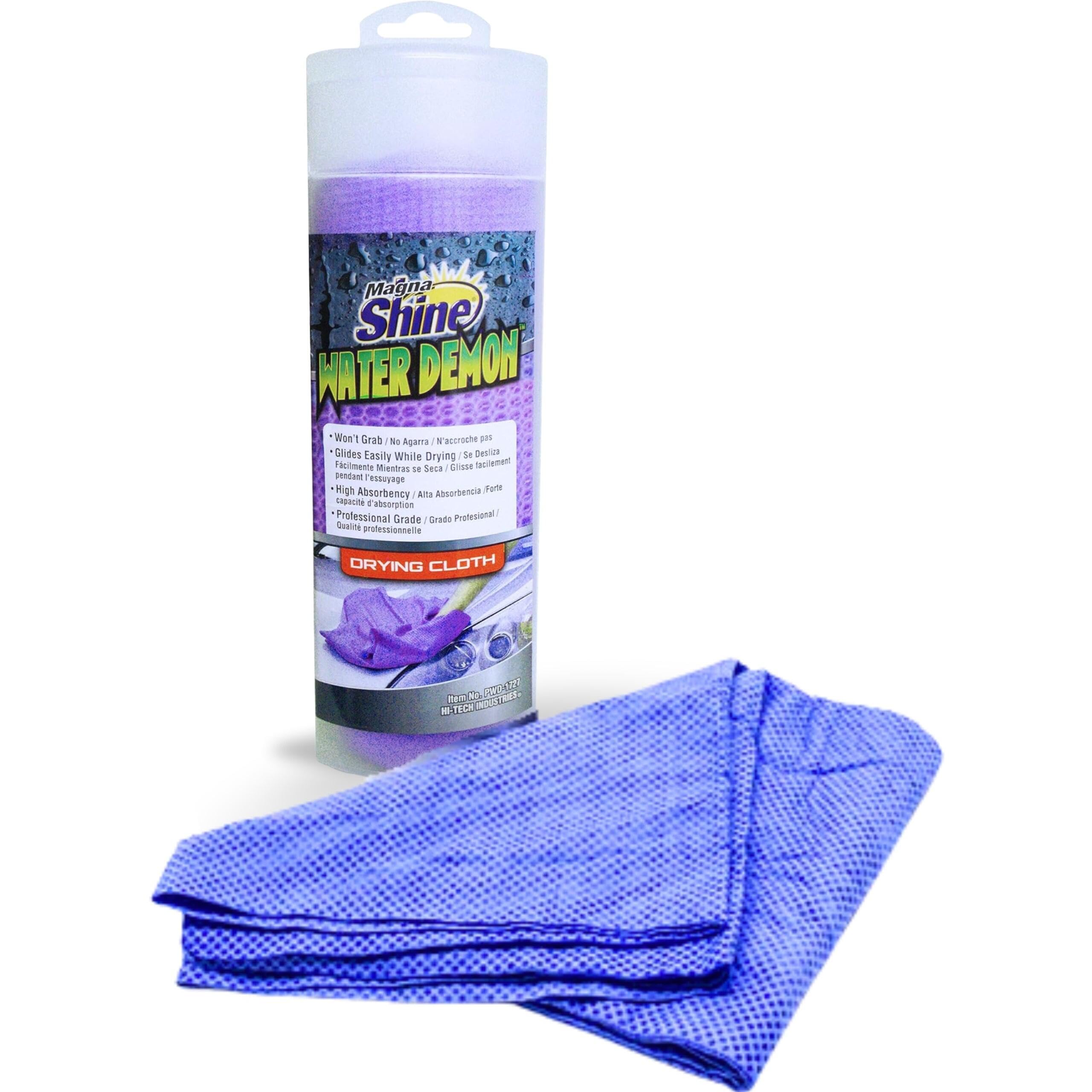 HI-TECH Magna Shine Water Demon Microfiber Drying Towel - Ultra Absorbent Car Wash Detailing Towel for Cars, Trucks, Boats & Motorcycles - Perfect for Quick Drying After Washing, Waxing or Detailing