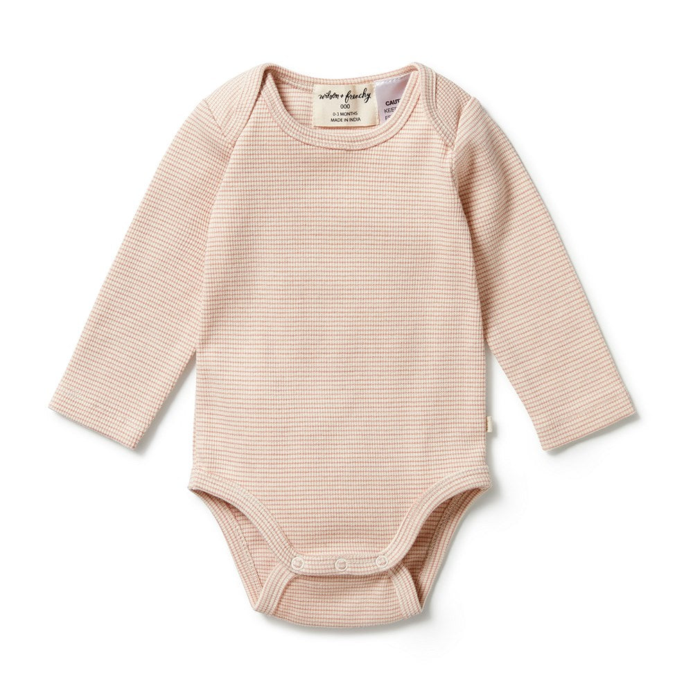 Organic Stripe Rib Envelope Bodysuit - Soft Cotton Baby Onesie for Newborns & Infants | Perfect for Playtime, Sleepwear & Photo Shoots