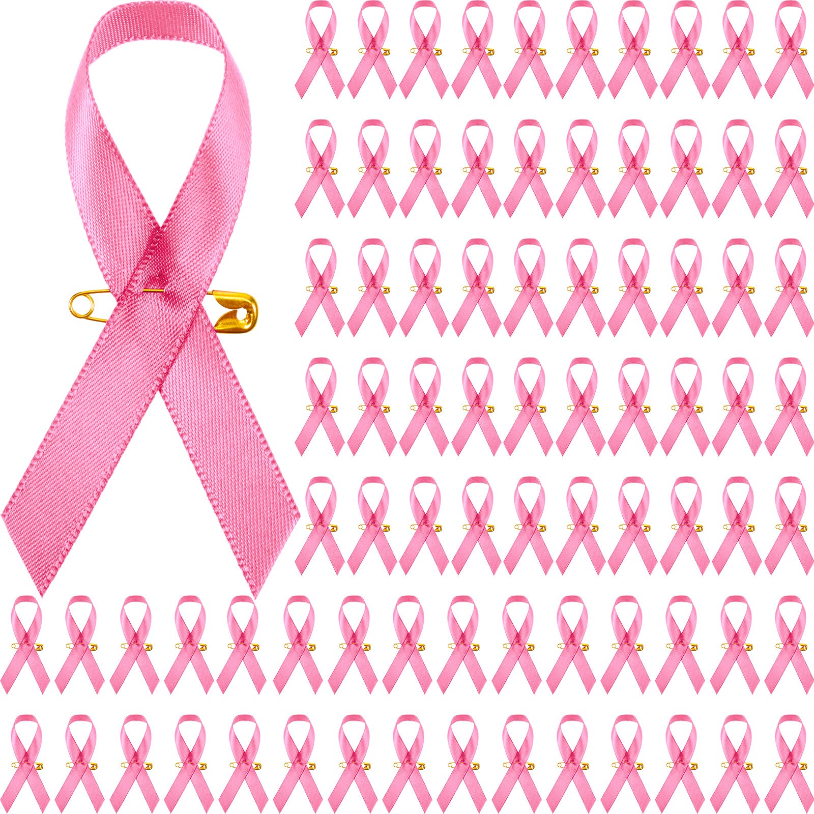 Pink Ribbon Pins for Breast Cancer Awareness - Charity Event & Survivors - 300 Pcs Satin Lapel Pins for Hope & Support