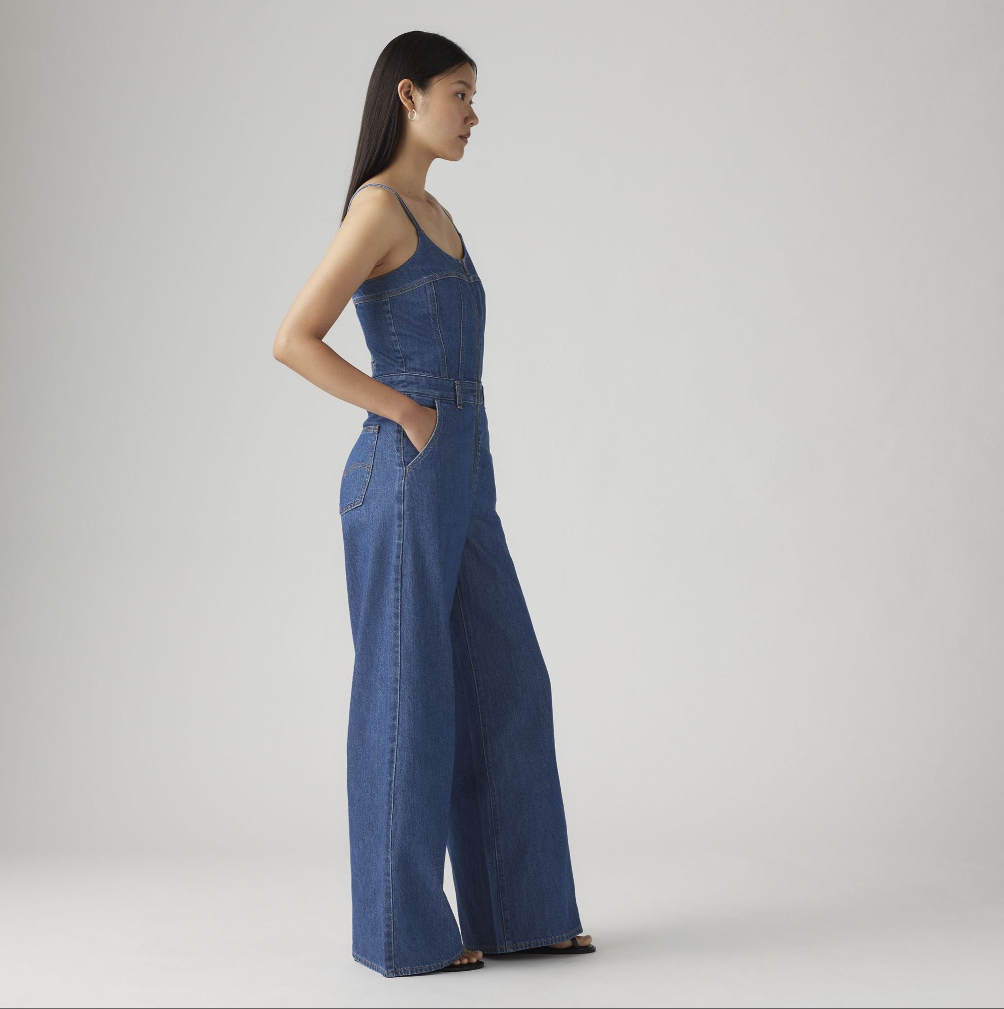 Levi's Women's Bustier Jumpsuit - Denim Romper with Adjustable Straps for Casual Wear, Date Night & Summer Outfits