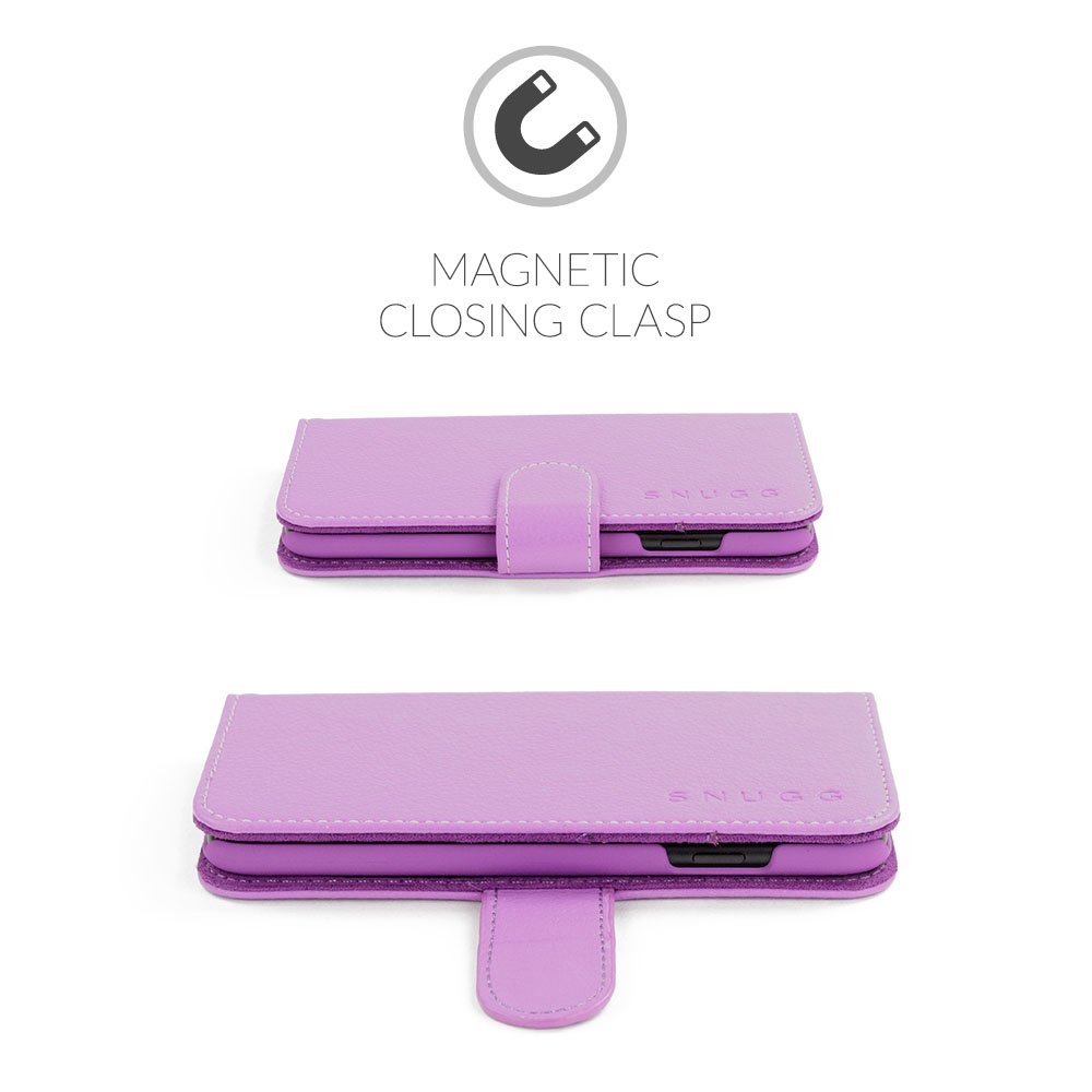 Premium Leather Wallet Case for iPhone SE 2022/2020, iPhone 8 & iPhone 7 – Slim Flip Cover with Card Slots & Kickstand Feature (Purple) | Perfect for Everyday Carry, Travel & Hands-Free Viewing