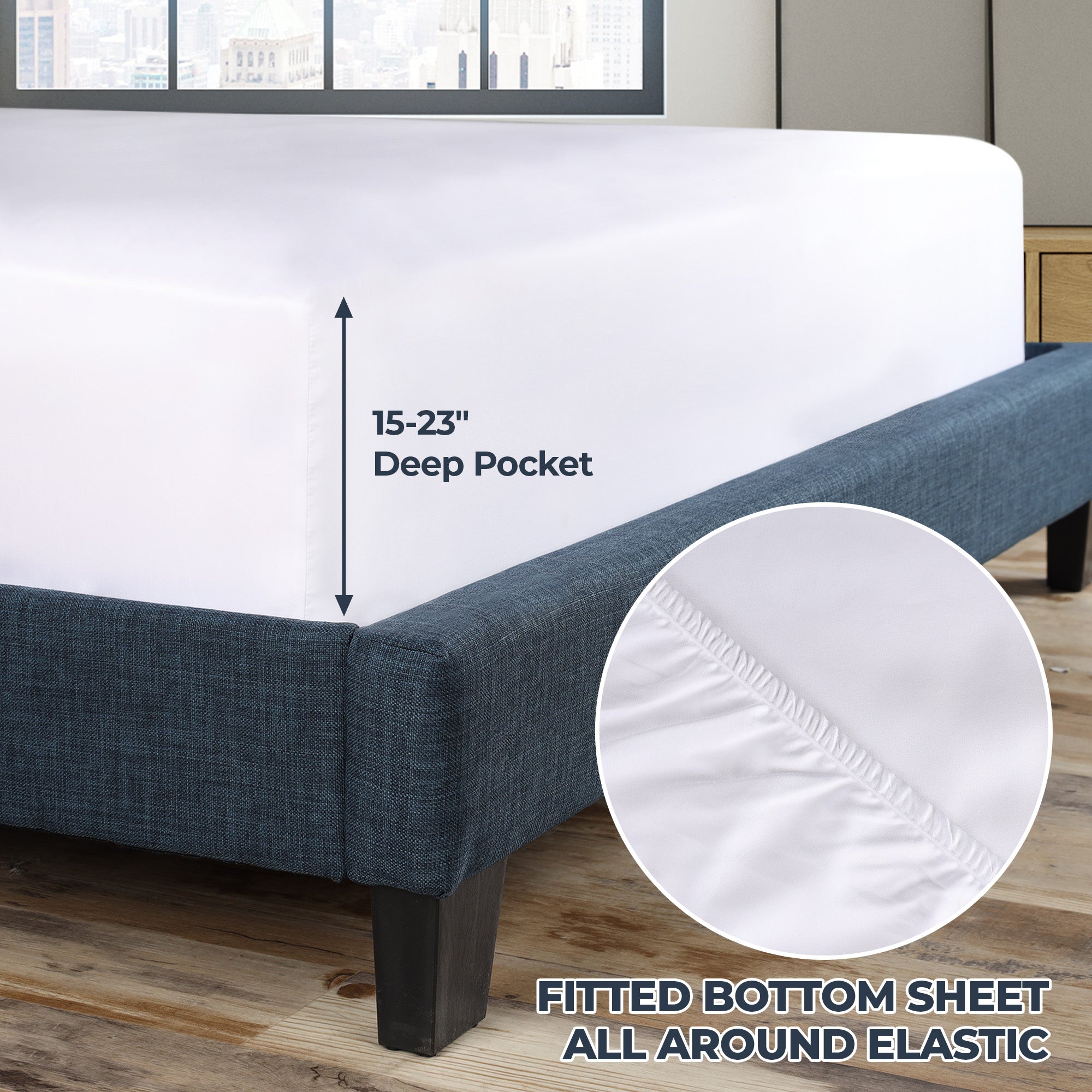 Luxury 1000 Thread Count Egyptian Cotton Bed Sheet Set - Queen Size, Soft & Breathable for Ultimate Comfort - Perfect for Master Bedroom, Guest Room & Hotel Use