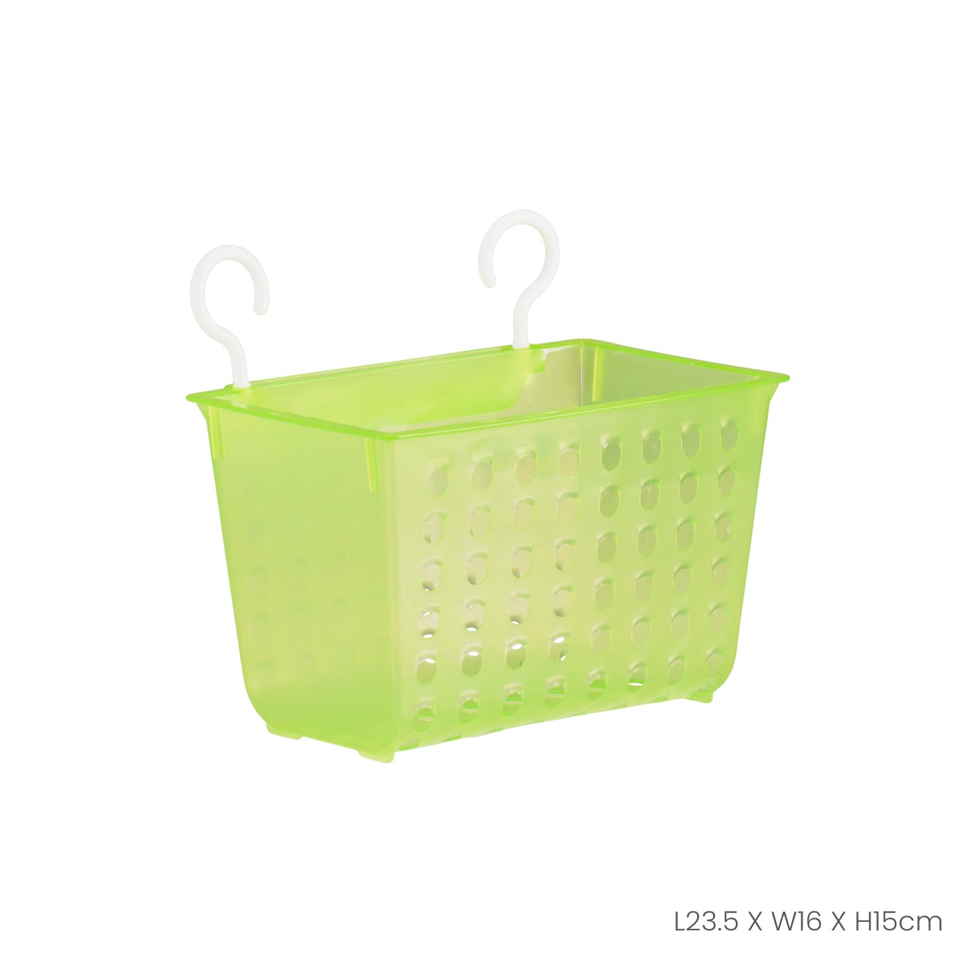 Hanging Basket with 2 Hooks - Wall Mounted Storage Organizer for Kitchen, Bathroom, or Office - Perfect for Fruits, Vegetables, Towels, and Supplies