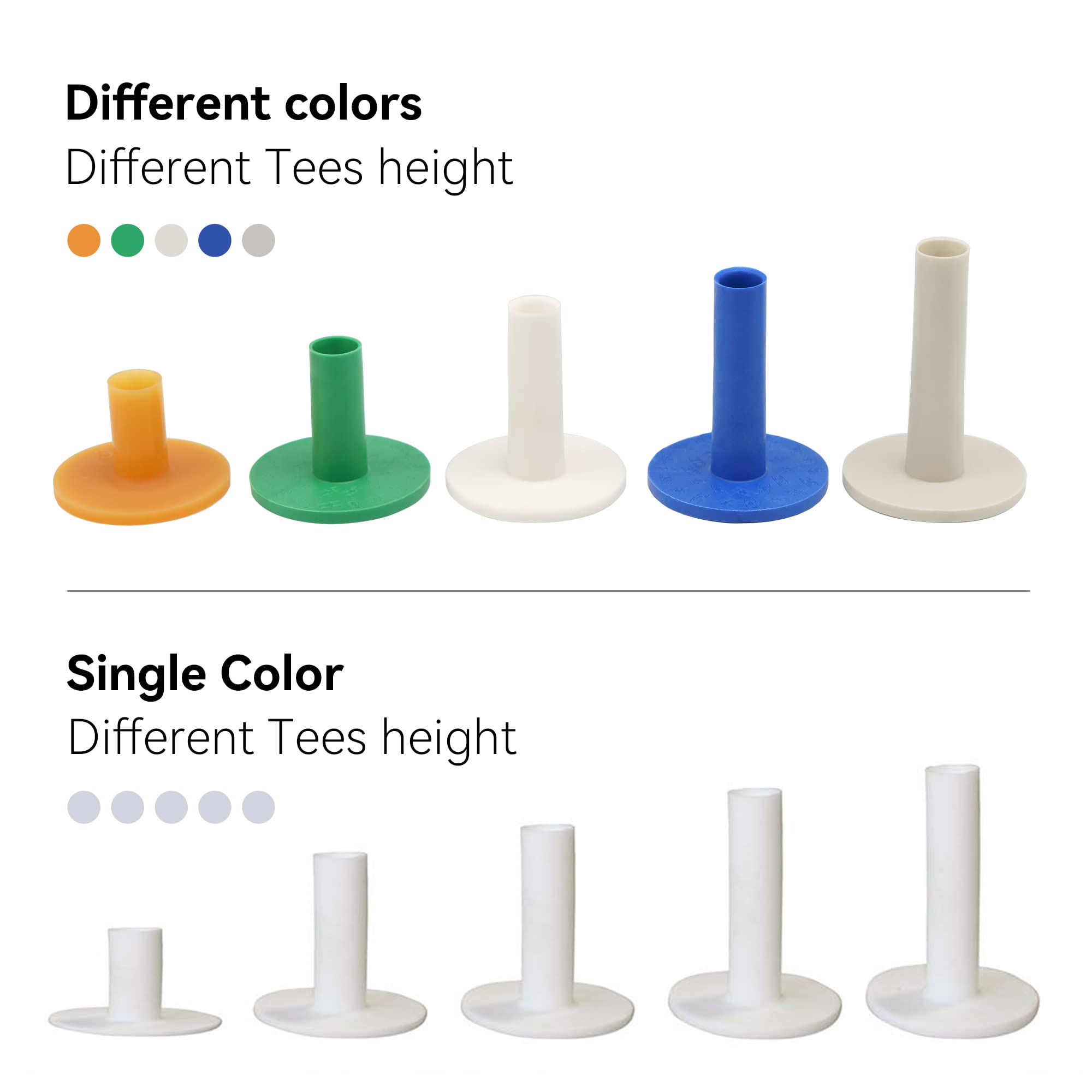 Premium Golf Rubber Tees for Practice & Training - Mixed Size Driving, Putting & Chipping Tees - Compatible with Golf Mats & Nets - Ideal for Indoor/Outdoor, Backyard, Home & Office Use - Perfect for Driving Range Practice & Backyard Golf Sessions