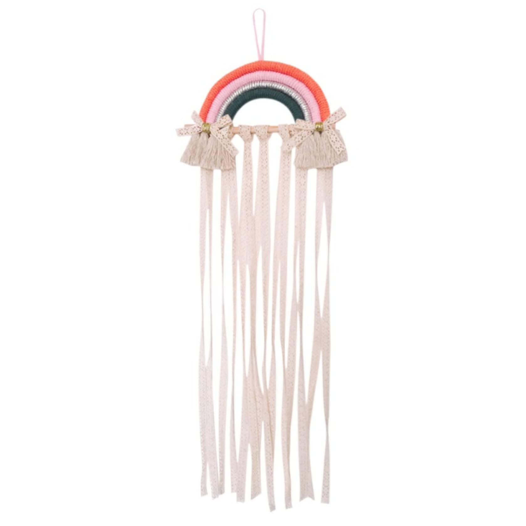 Rainbow Wall-Mounted Hair Accessory Organizer - Hairband, Barrette & Clip Storage Holder for DIY Home Decor - Perfect for Bedroom, Bathroom & Dorm Organization