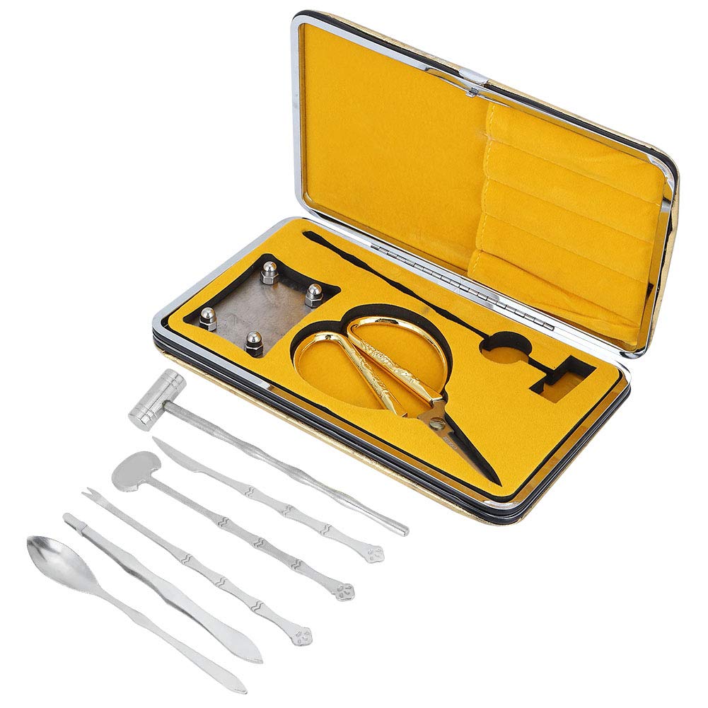 Premium 8-Piece Stainless Steel Crab Crackers & Seafood Tool Set - Crab Forks, Scissors, Claw Tools with Golden Dragon Design for Home, Travel & Outdoor Dining