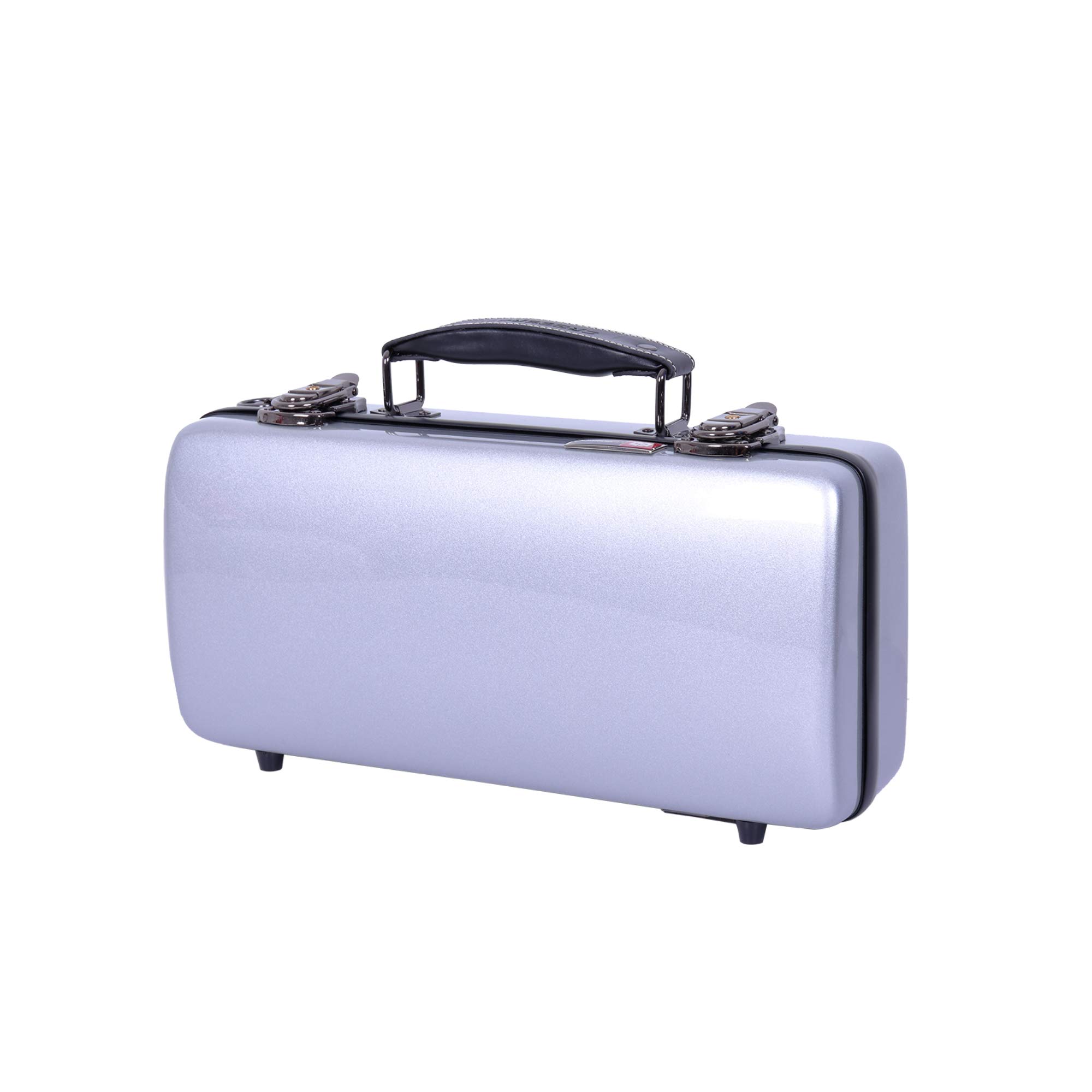 Crossrock CRF1020CLSL Silver Fiberglass Bb Clarinet Case - Lightweight Hardshell with Adjustable Backpack Straps - Durable Protection for School, Band & Travel