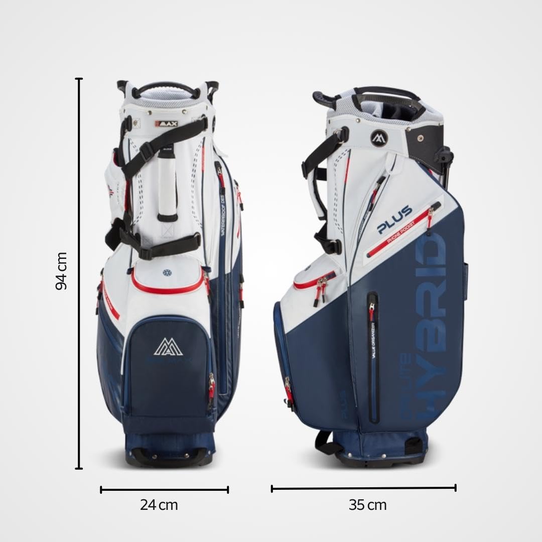 Big Max Dri Lite Hybrid Plus Golf Bag - Lightweight Waterproof Cart Bag with 14-Way Divider, 10 Storage Pockets & Sturdy Leg Locks | Push Cart Compatible | Perfect for Golf Tournaments, Driving Range & Weekend Golf Outings