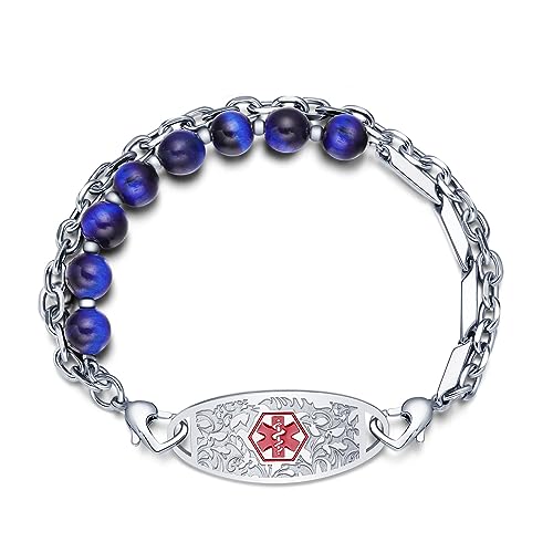 Royal Blue Tiger Eye Stone _ Silver Symbol