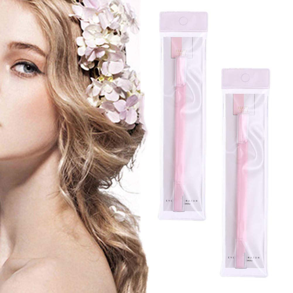 Pink Facial Razor for Women - 2 Pack Eyebrow & Dermaplaning Tool with Precision Blades | Smooth Skin Care, Hair Removal & Makeup Prep | Perfect for Eyebrow Shaping, Peach Fuzz Removal & At-Home Spa Days