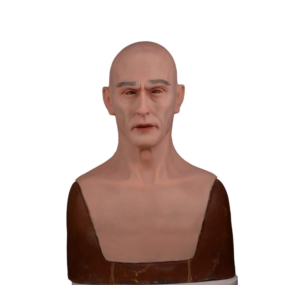 Realistic Old Man Silicone Mask for Halloween Cosplay & Costume Parties - Handmade Latex Prosthetic for Theatrical Makeup & Scary Costume Accessories