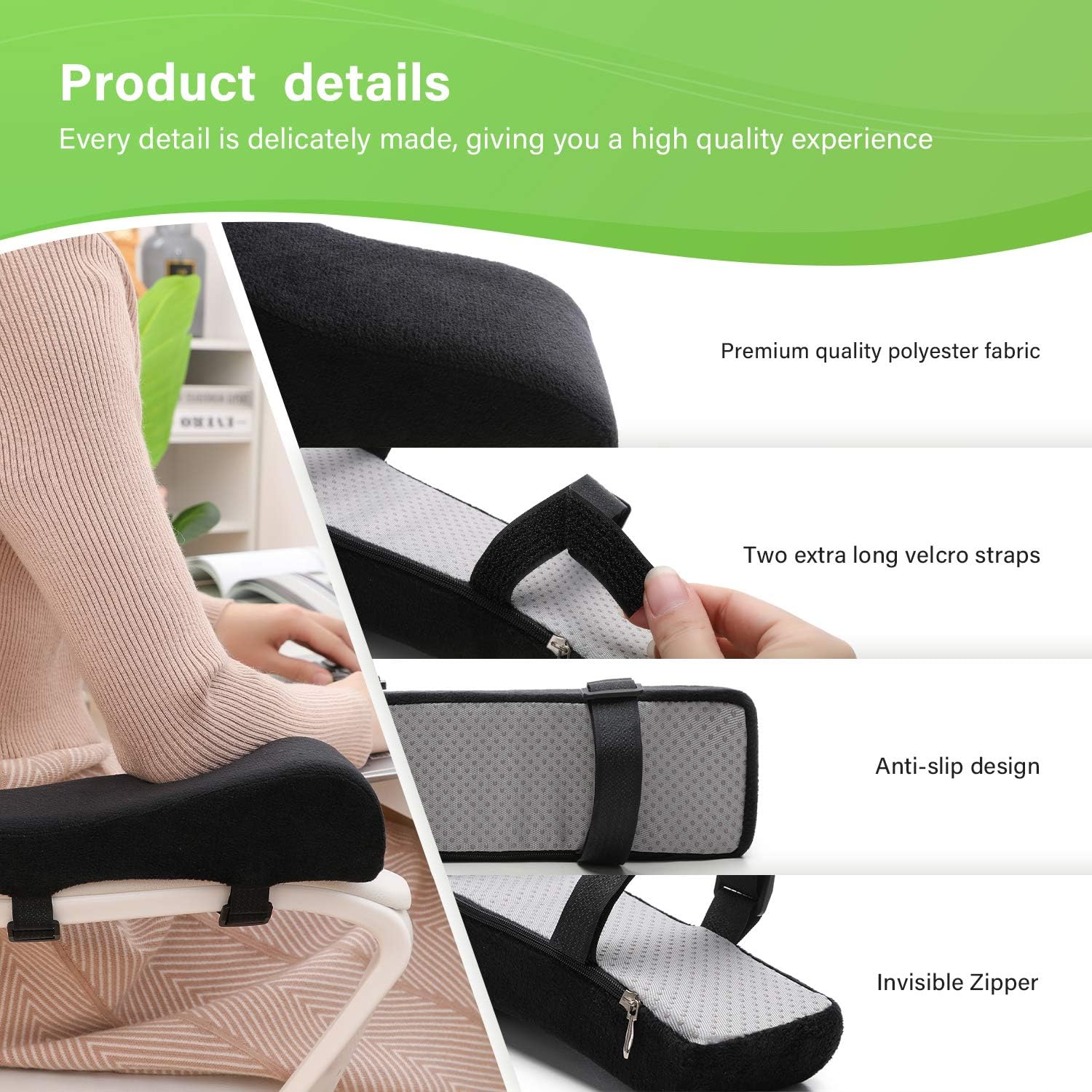 Ergonomic Gaming Chair Memory Foam Armrest Pads - Ultra Soft & Comfortable Support for Long Gaming Sessions - Perfect for PC, Console Gaming & Home Office Use