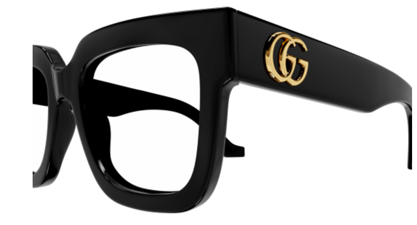 Gucci GG1549O 001 Black Oversized Square Women's Eyeglasses - Stylish Designer Frames for Women, UV Protection, Perfect for Everyday Wear & Fashion Accessories