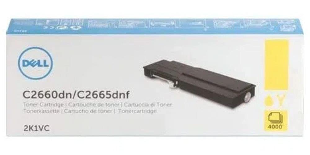 Original Dell 2K1VC Yellow Toner Cartridge for Dell C2660dn & C2665dnf Color Laser Printers | High-Yield Replacement | Home & Office Printing Solutions