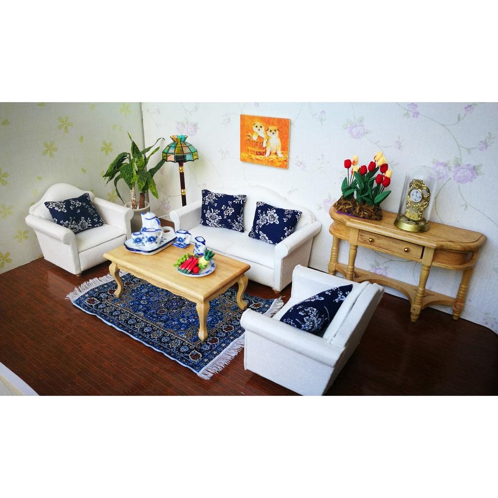 Floral Print Miniature Sofa Accessories - Decorative Cushion Covers for Living Room, Bedroom & Home Decor