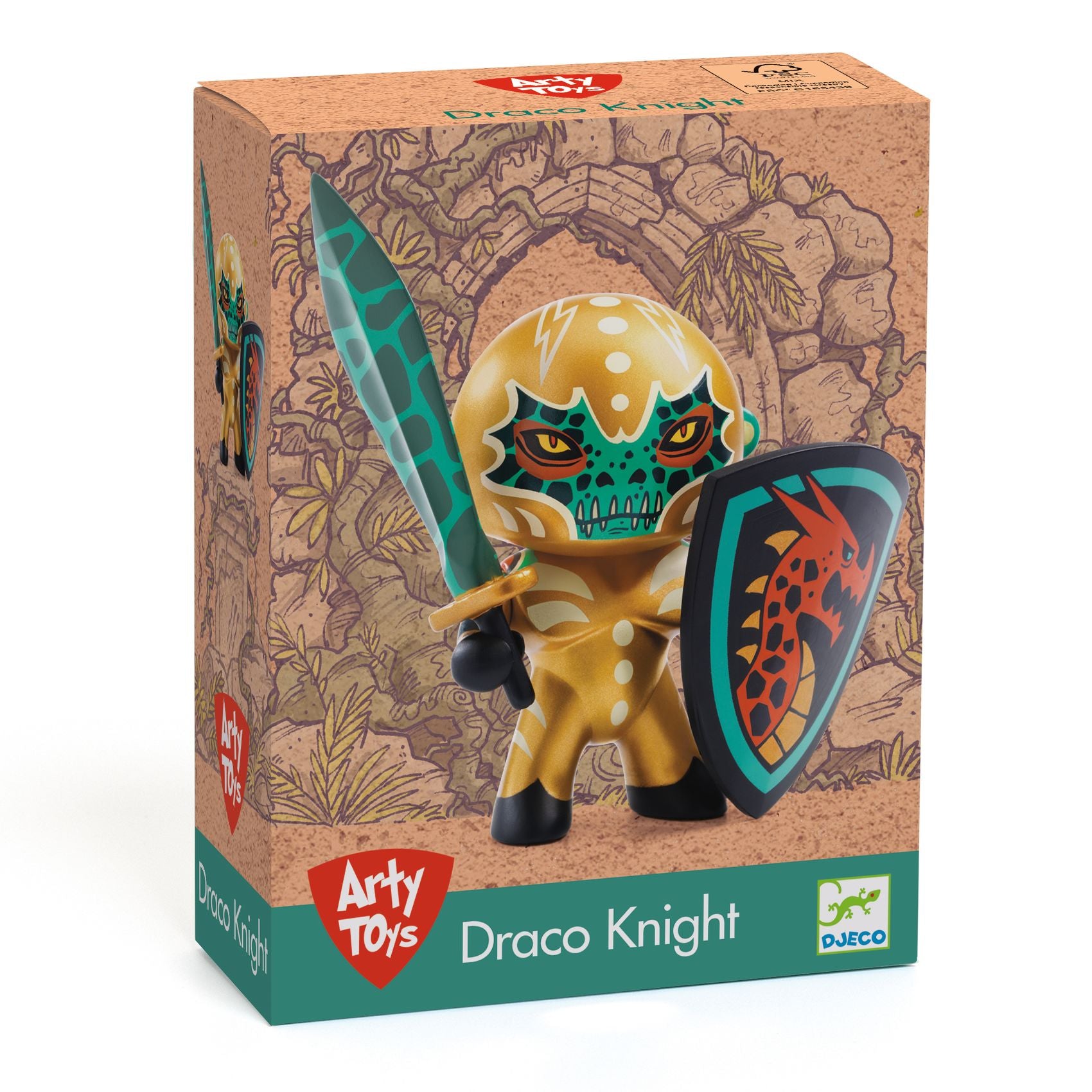 Djeco Arty Toys Draco Knight - Wooden Dragon Puzzle for Kids Ages 4-8 | Creative Building Toy for Imaginative Play | Perfect for Birthday Gifts & Preschool Learning Activities