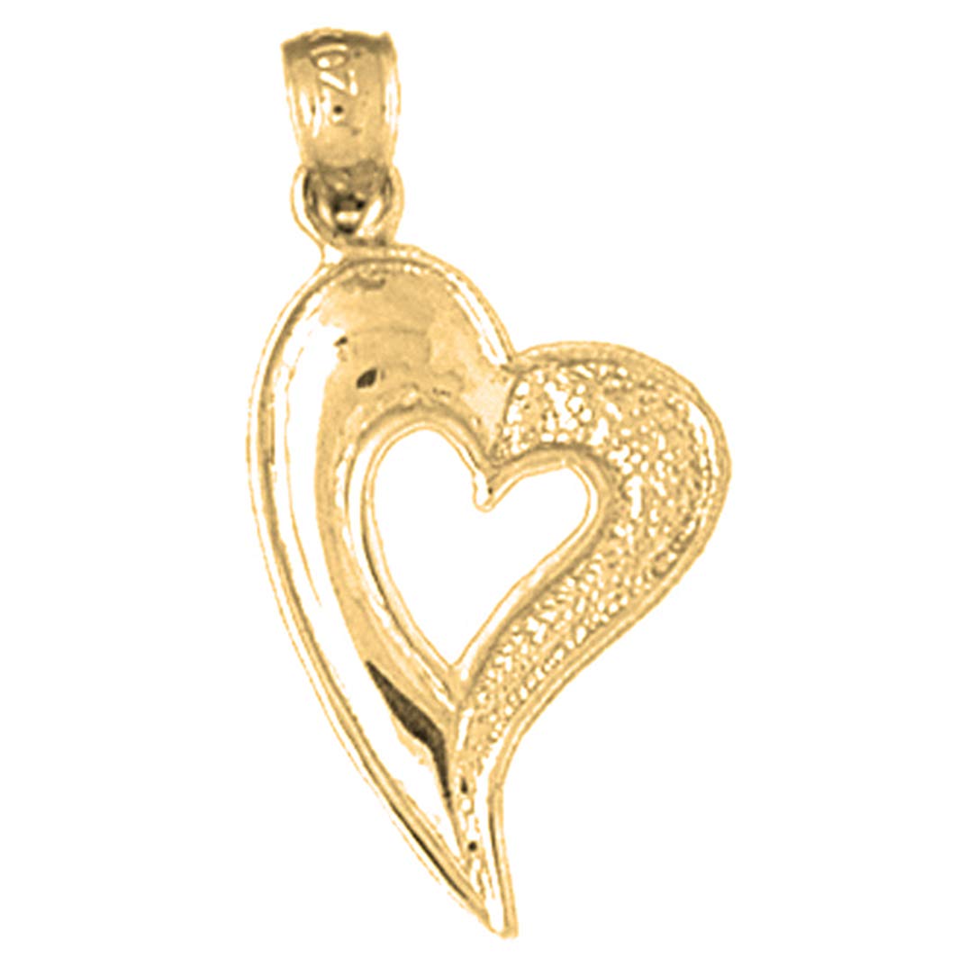 14K Yellow Gold-Plated 925 Sterling Silver Heart Pendant Necklace for Women - Elegant Valentine's Day Gift, Anniversary Present & Everyday Jewelry