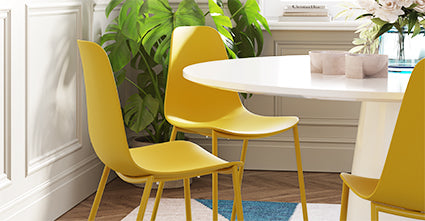 Isla Dining Chair - Modern Wooden Dining Room Chairs Set of 2, Comfortable Upholstered Seat with Sturdy Metal Legs - Perfect for Kitchen, Dining Room, Breakfast Nook & Home Decor
