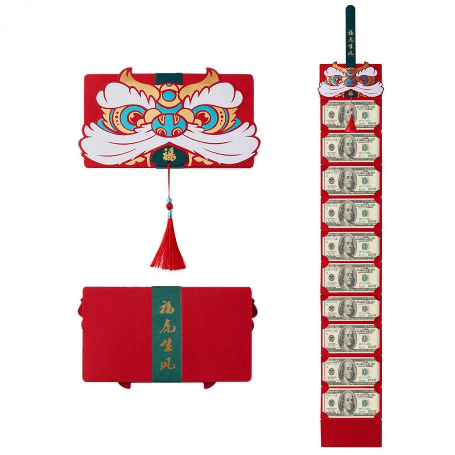 2022 Chinese New Year Red Envelopes - Tiger Year Lucky Money Packets (10/6 Slot) | Traditional HongBao Lai See Cash Pockets for Spring Festival, Weddings, Birthday Parties & Special Occasions | Chinese Cultural Gift for Good Fortune