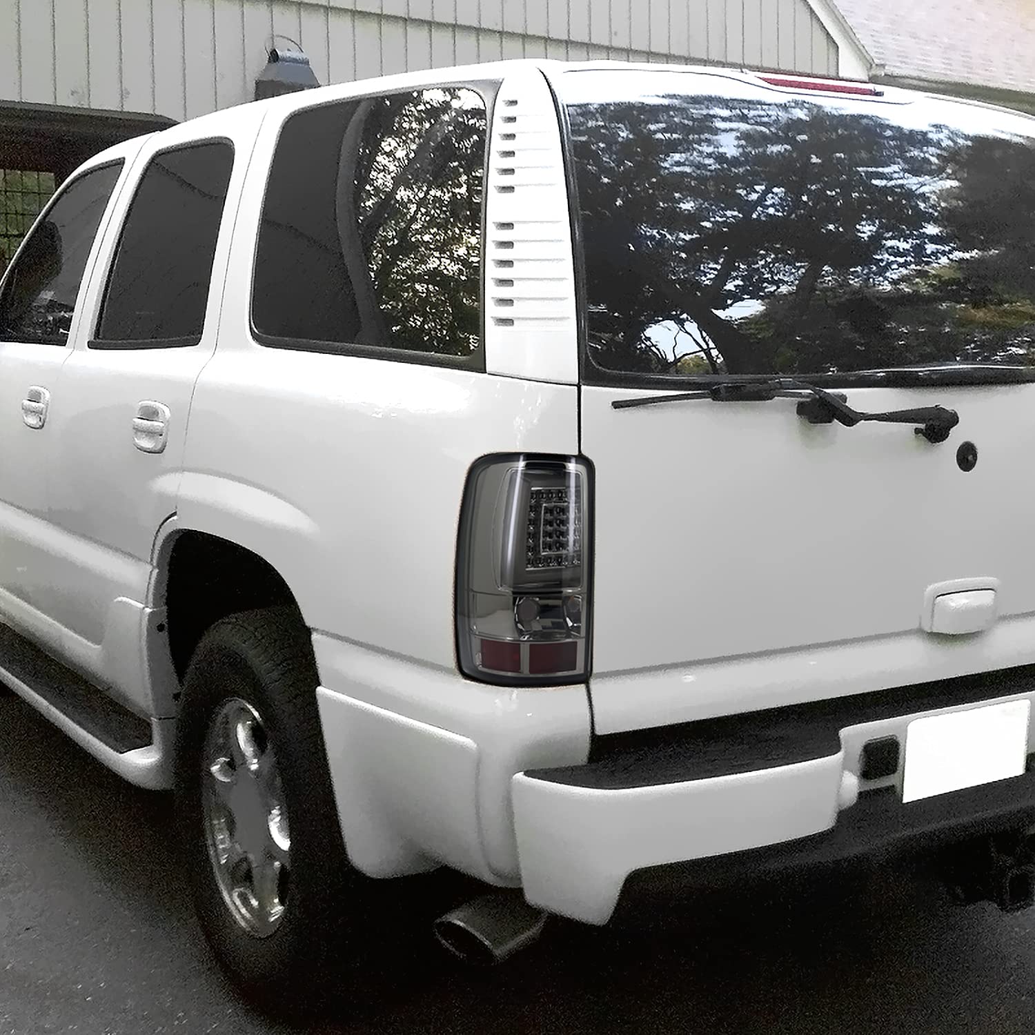 SPEC-D TUNING Smoke LED Tail Lights for 2000-2006 Chevy/GMC Suburban, Tahoe, Yukon/Denali/XL - Left & Right Pair Assembly - Enhanced Visibility & Style for Night Driving & Off-Road Adventures