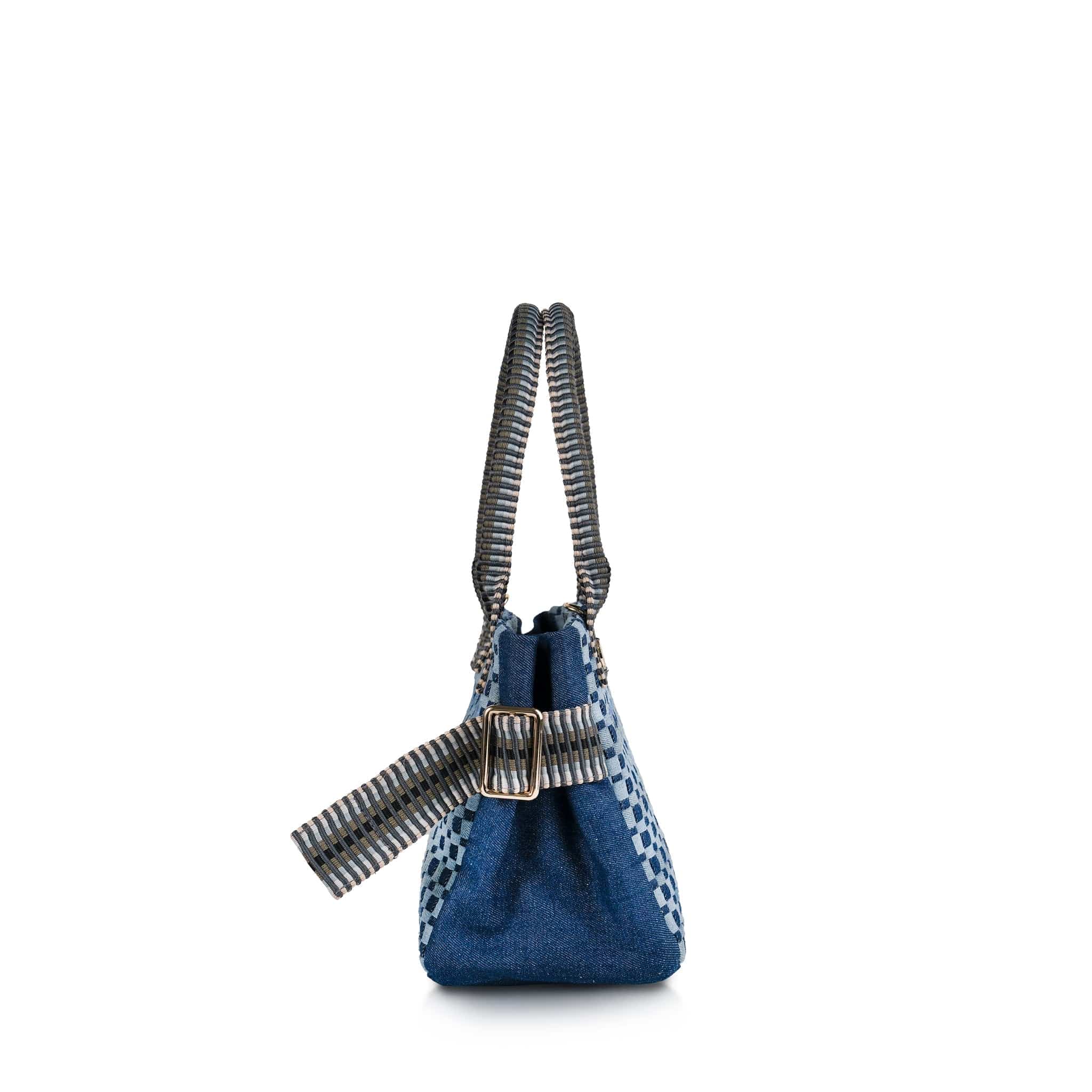 Kaba Mini Denim Vegan Tote Bag for Women | Eco-Friendly Blue Shoulder Bag | Perfect for Work, Shopping & Travel