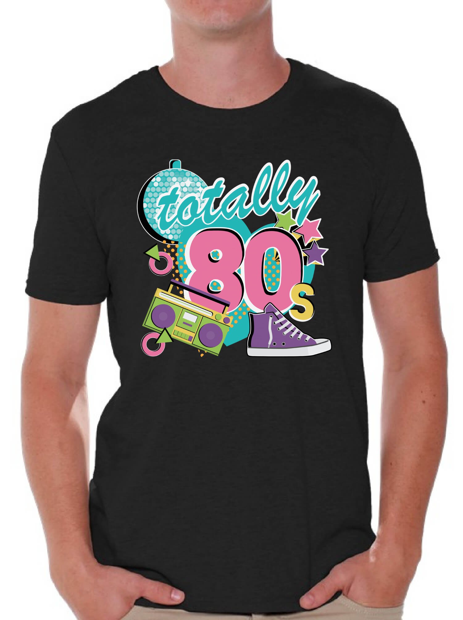 Vintage 80s Retro Graphic T-Shirt for Men - I Love The 80s Nostalgia Tee with Free Sticker Gift | Perfect for 80s Theme Parties, Concerts & Casual Wear