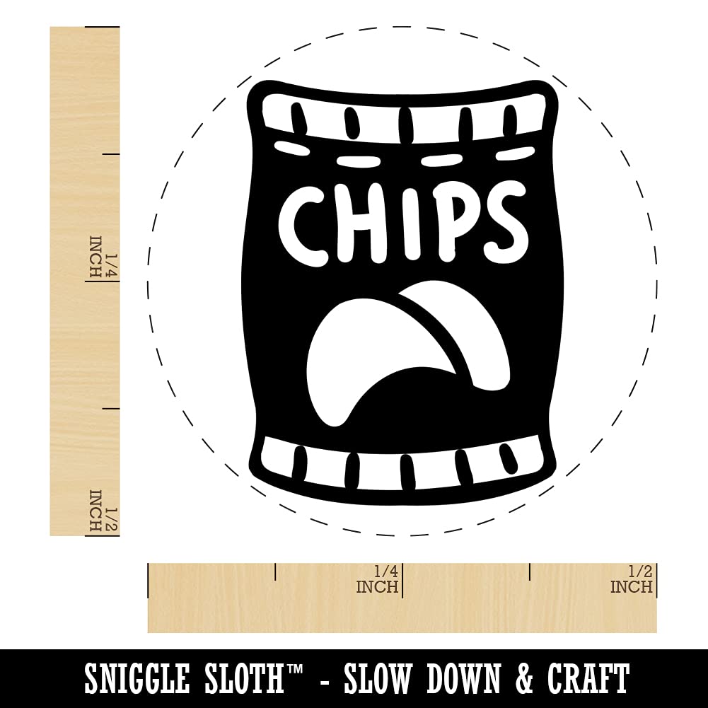Self-Inking Rubber Stamp with Brown Ink - 1/2 Inch Mini Stamp for Crafting, Planners, Scrapbooking & DIY Projects - Perfect for Potato Chips Snack Bags & Food Labeling