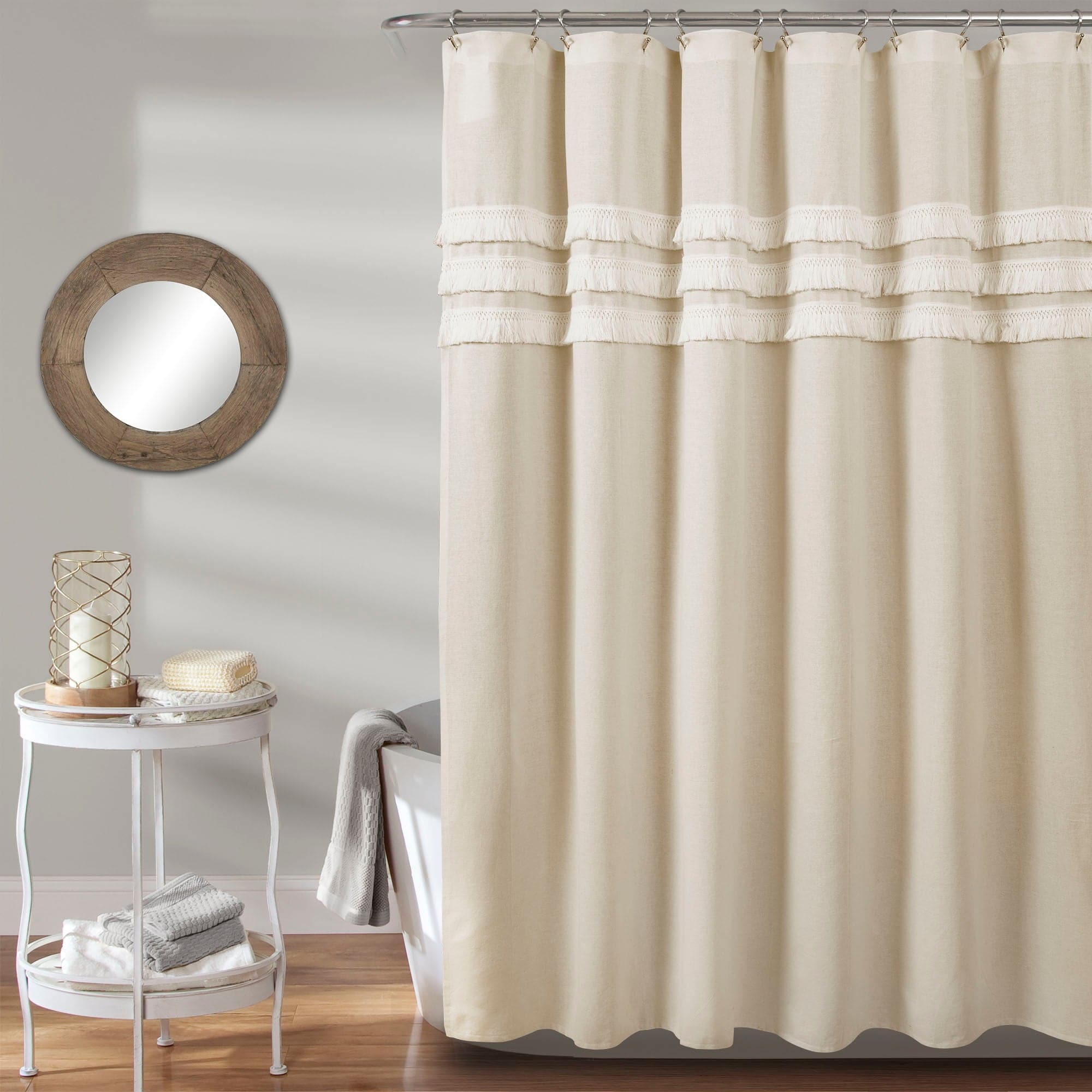 Stylish Ciel Tassel Shower Curtain - Elegant Bathroom Decor with Fringe Details | Perfect for Modern, Boho & Farmhouse Bathrooms