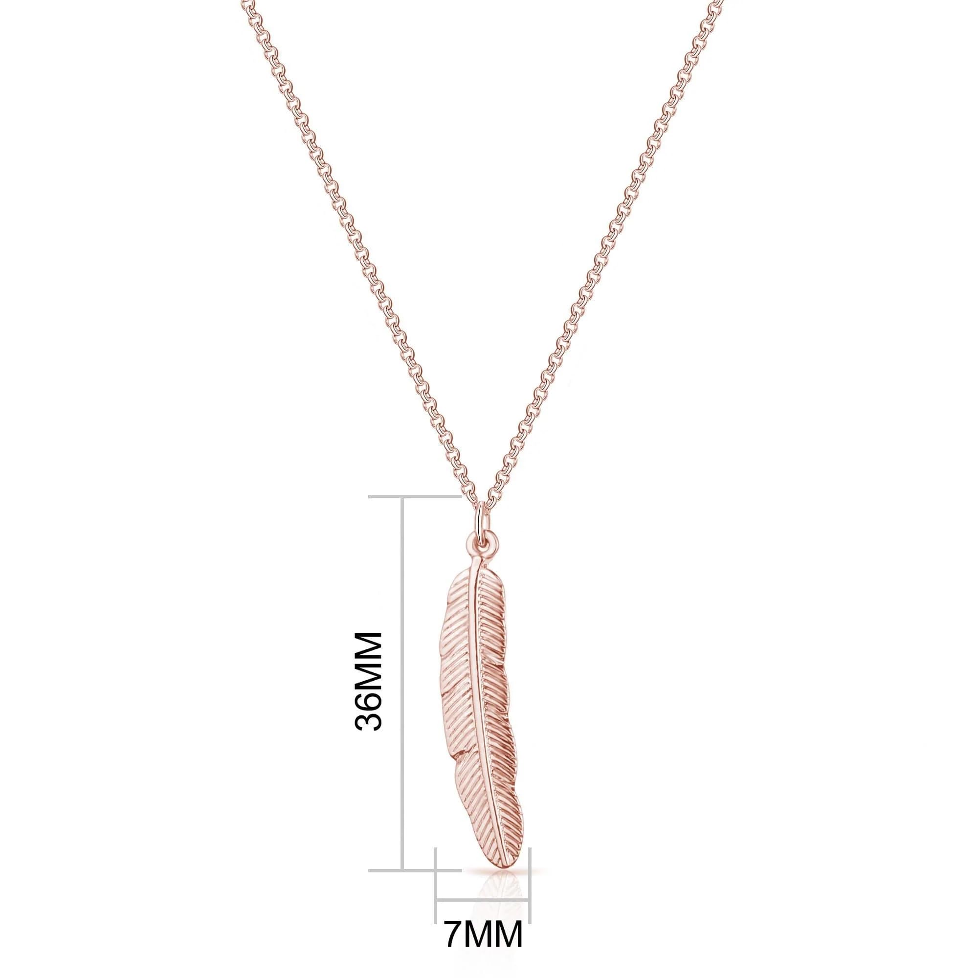 Philip Jones Rose Gold Plated Feather Pendant Necklace for Women - Elegant Layering Jewelry Gift for Birthday, Anniversary & Valentine's Day | Perfect for Casual Wear, Date Night & Special Occasions