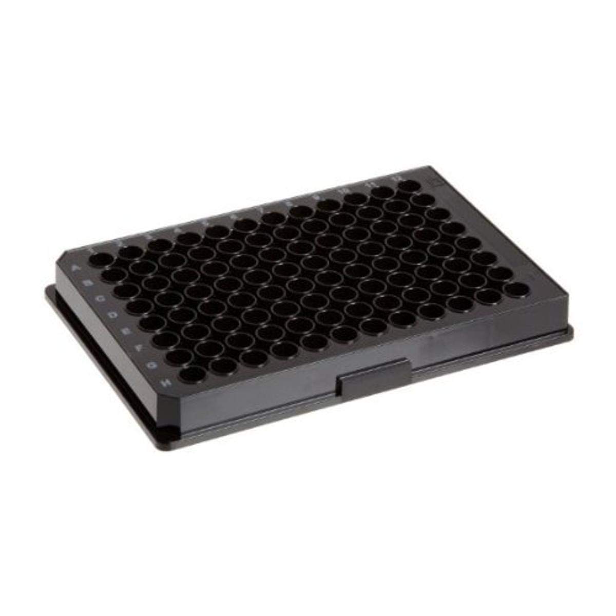 Corning 3904 96-Well Flat Bottom Black Polystyrene Microplates with Lid - Sterile, Tissue Culture Treated (100-Pack) - Ideal for Cell Culture, ELISA, and High-Throughput Screening