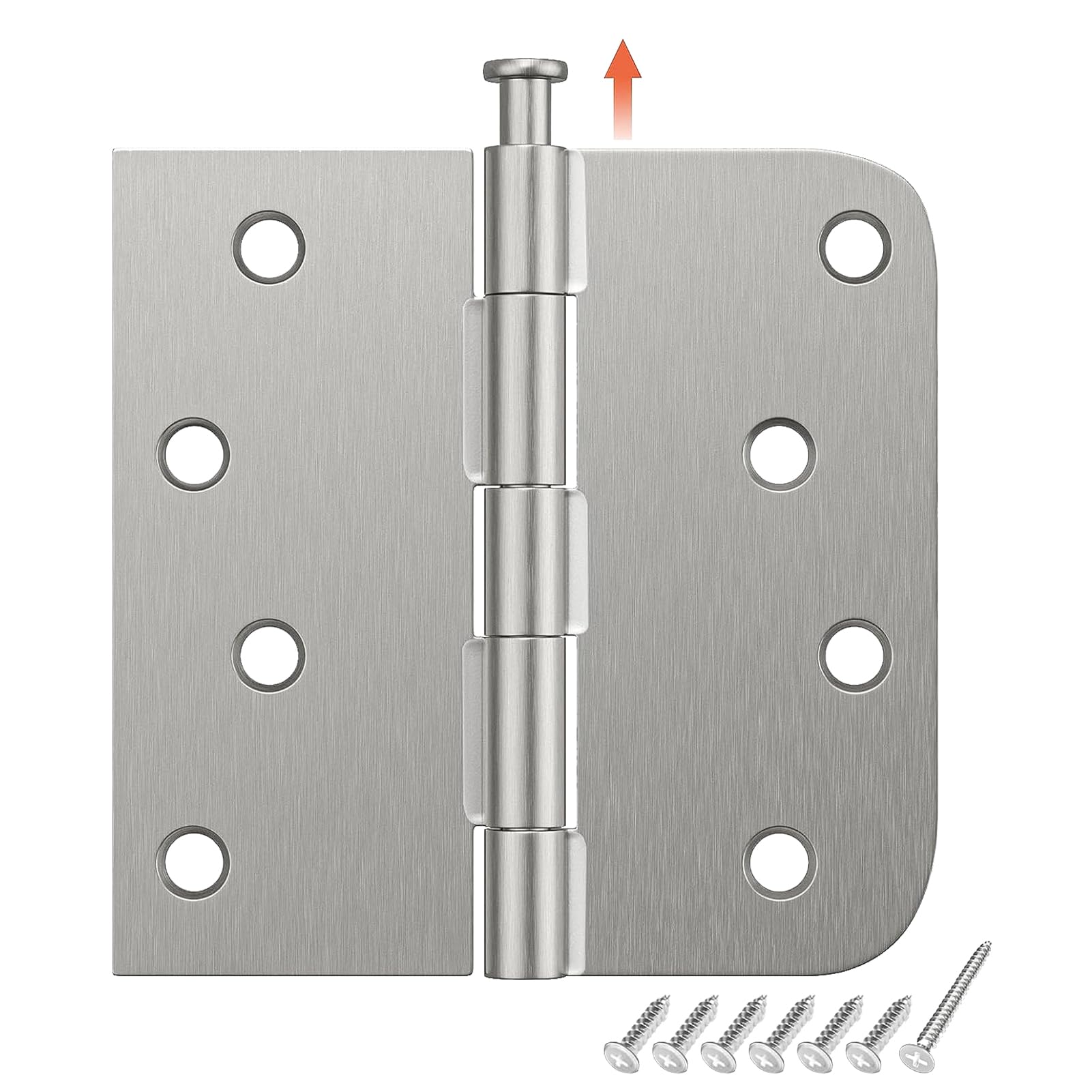 HOSOM 3 Pack Brushed Nickel Exterior Door Hinges 4 Inch, 5/8