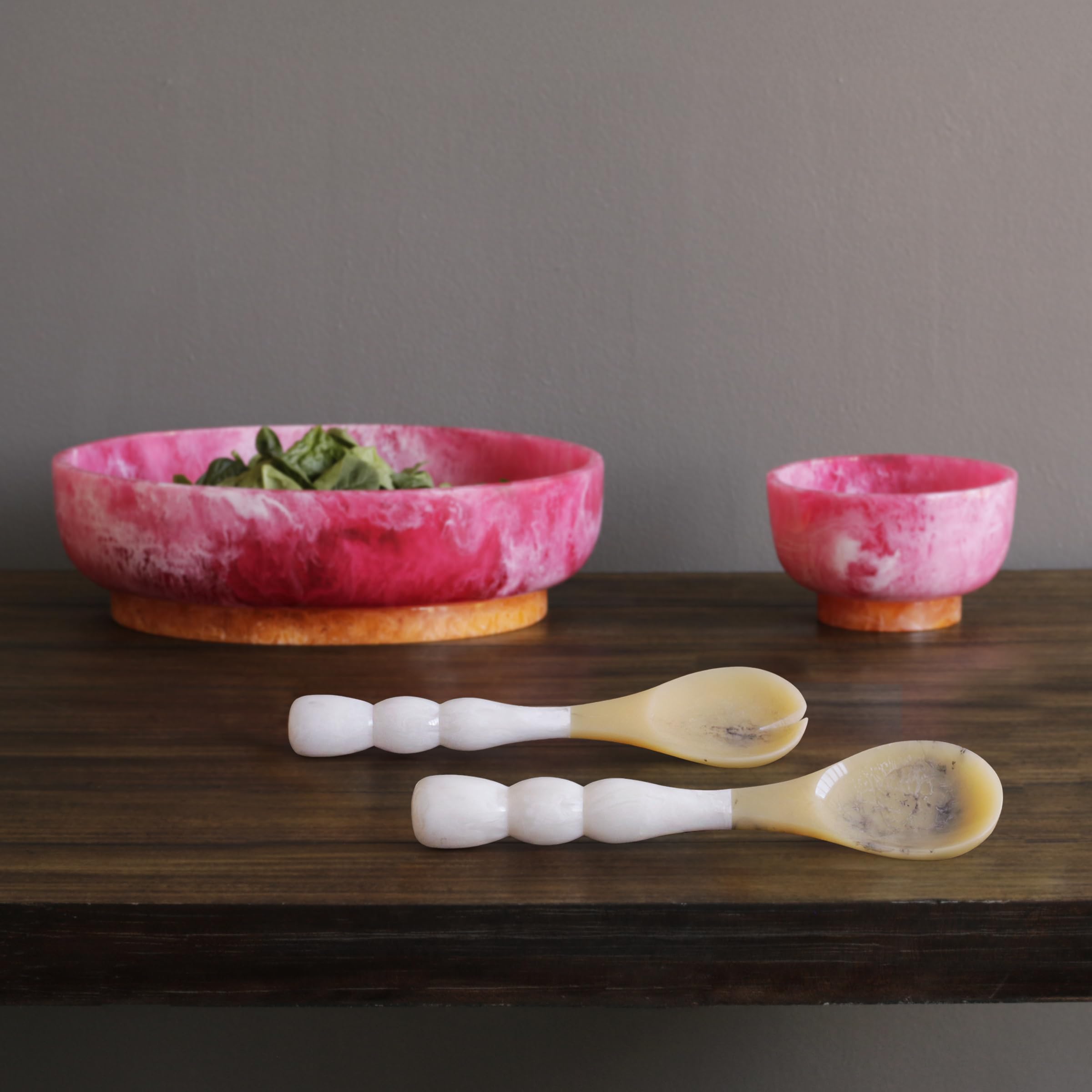 Premium Resin Rio Bubble Salad Servers Set - Durable & Stylish Serving Utensils for Salads, Pasta, Fruits - Perfect for Parties, BBQs, and Family Gatherings