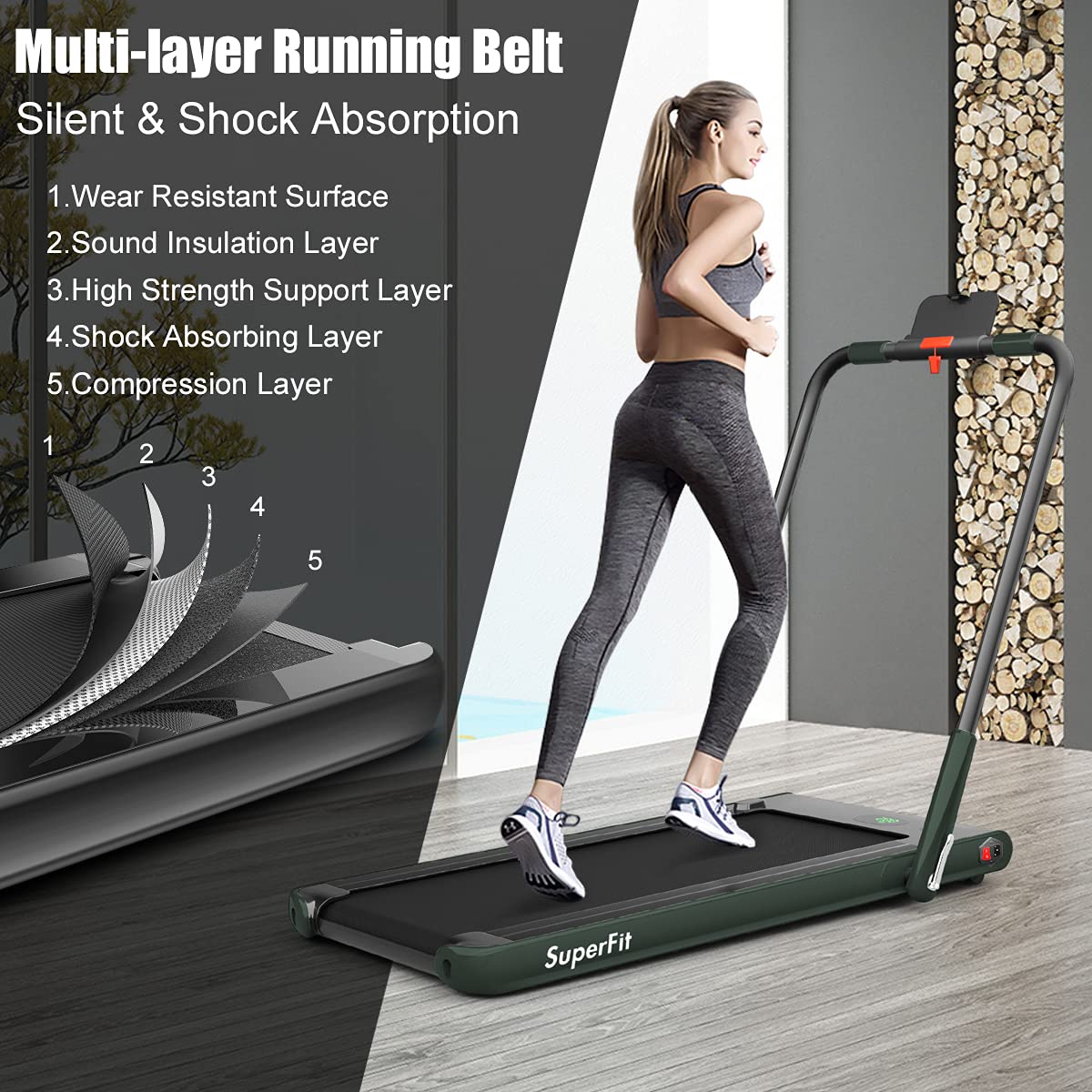 GYMAX Foldable Under Desk Treadmill with LED Display & Remote Control - Portable Walking Pad for Home Office, Small Space Workouts & Compact Home Gym - Perfect for Standing Desks, Apartment Fitness & Indoor Walking Exercise