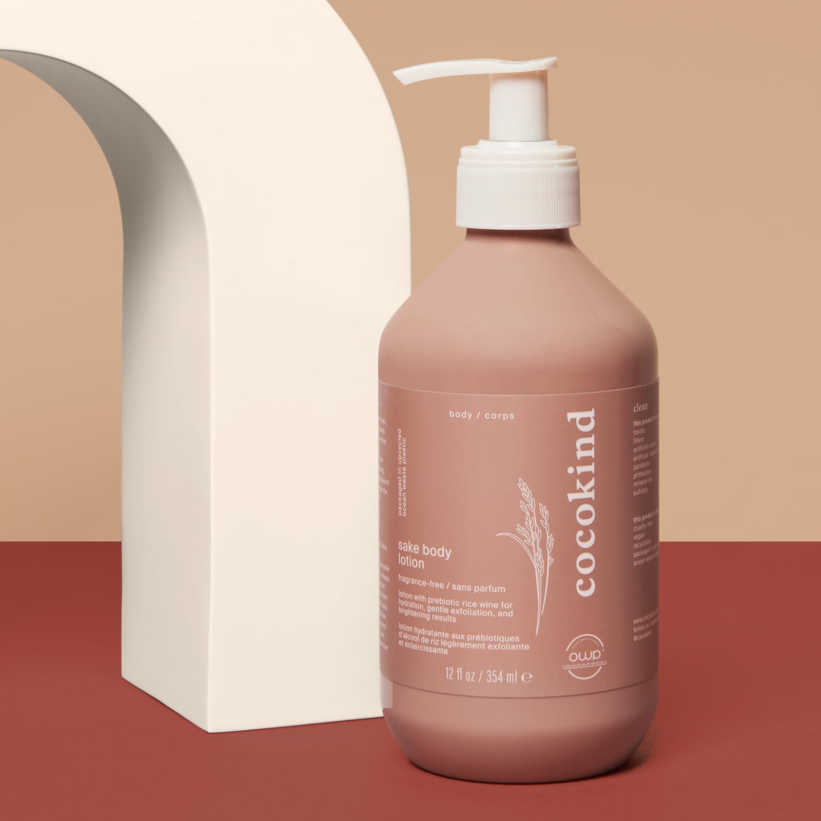 Cocokind Sake Body Lotion - Fragrance Free Daily Moisturizer for Gentle Exfoliation & Skin Barrier Support | Lightweight, Smooth & Soft Skin | 12 Fl Oz | Perfect for Dry, Sensitive Skin & Daily Hydration