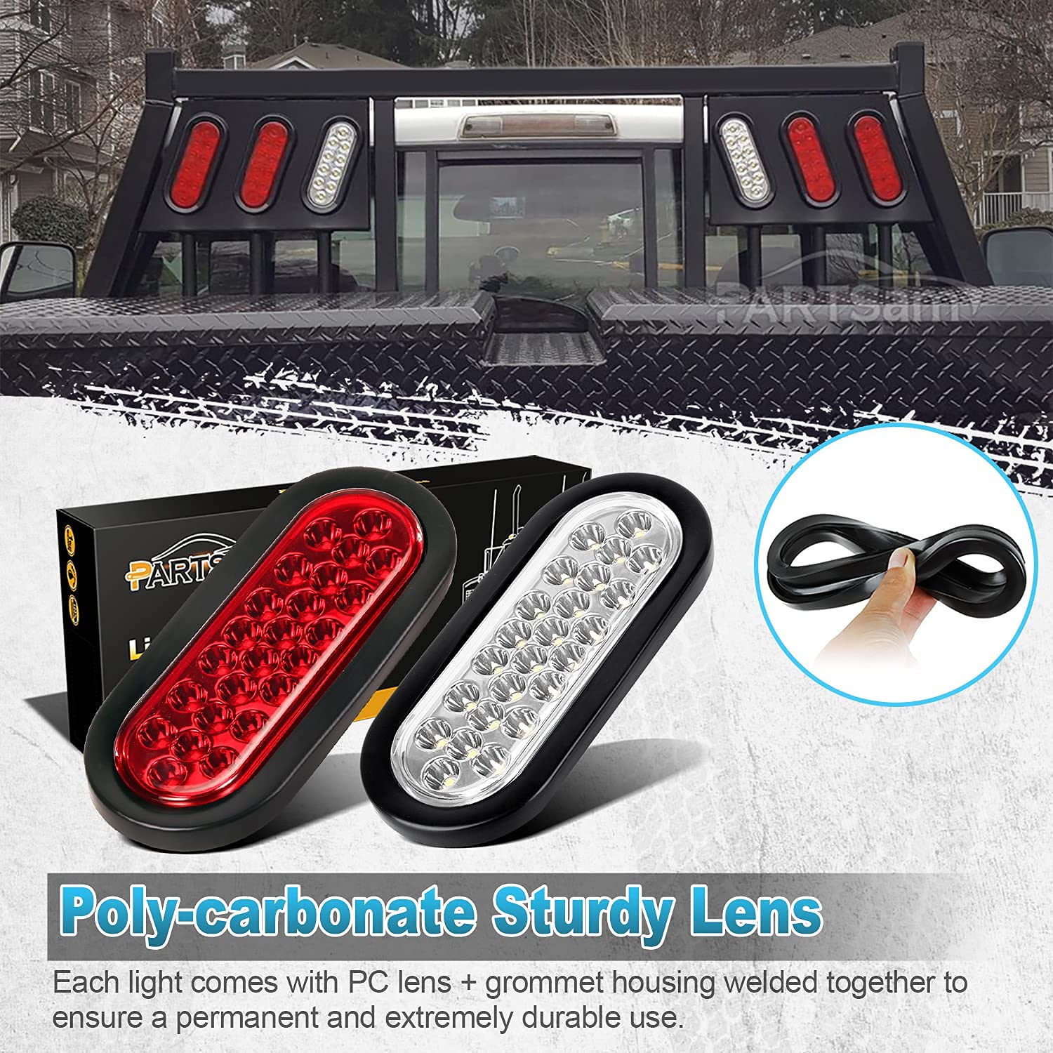 PARTSAM 4Pcs LED Trailer Lights Kit - 6