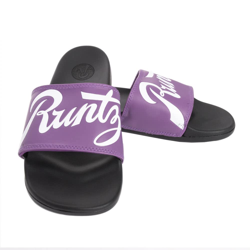 RUNTZ Script Slides - Purple Comfortable Sneakers for Men & Women | Trendy Streetwear Fashion Shoes for Casual Wear, Running, and Gym Workouts