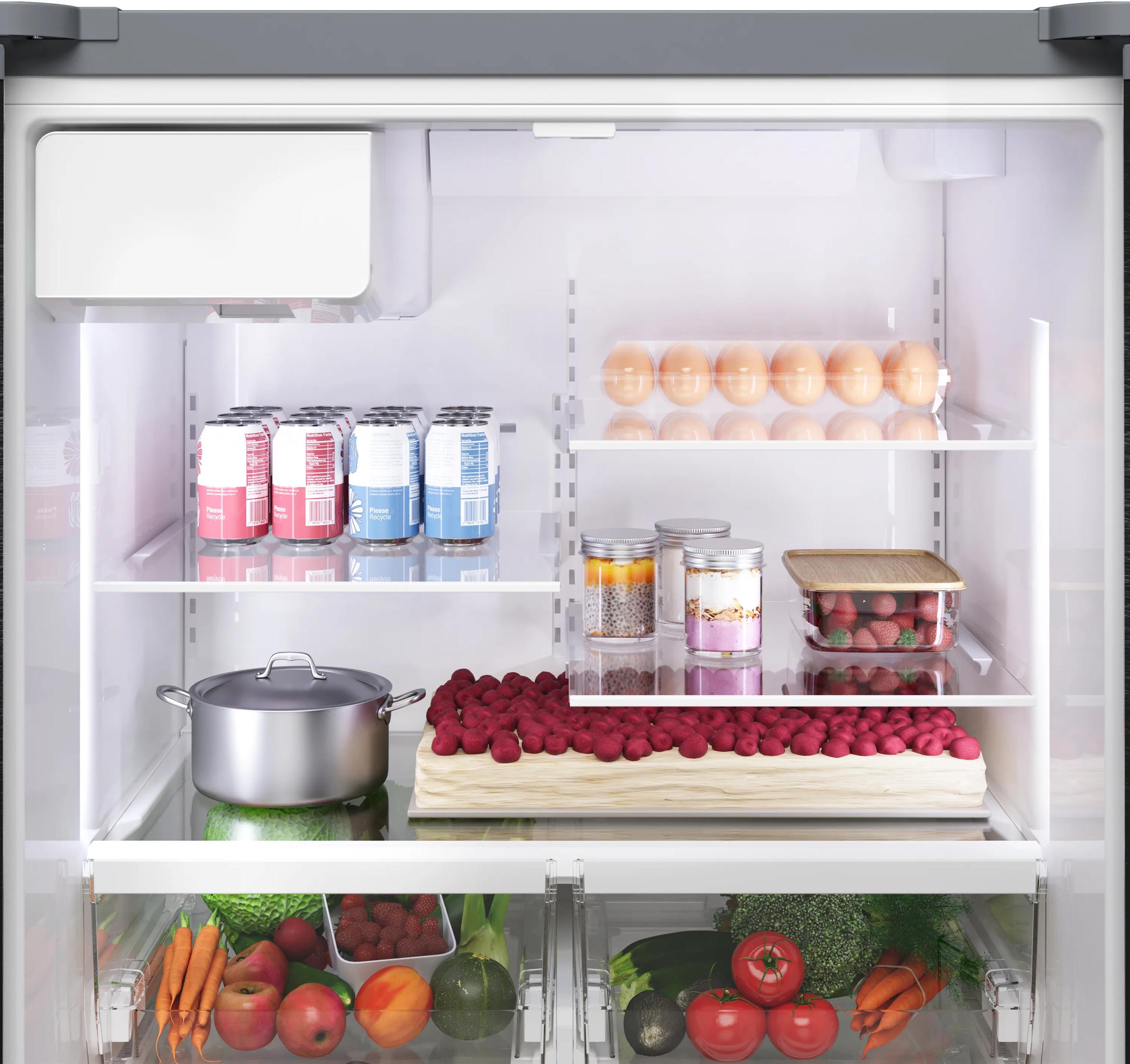 Bosch B36CD10ENS 100 Series 36-Inch French Door Bottom Freezer Refrigerator in Stainless Steel with Anti-Fingerprint Technology | No Frost Cooling System | Perfect for Modern Kitchens and Open-Concept Homes
