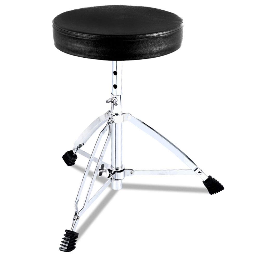WEIYV Adjustable Drum Stool Throne - 38-52cm Height, Black - Perfect for Jazz, Electronic Drums, Kids & Adults - Durable & Comfortable Drum Chair for Practice, Performances & Studio Sessions