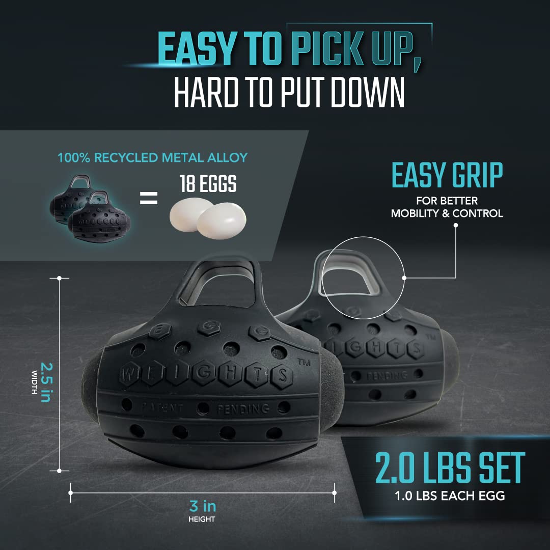 Egg Weights Dumbbell Set for Men & Women – Free Weight Handheld Exercise Equipment for Kickboxing, Shadowboxing, Yoga & Home Workouts – Perfect for Strength Training, Cardio & Fitness Enthusiasts