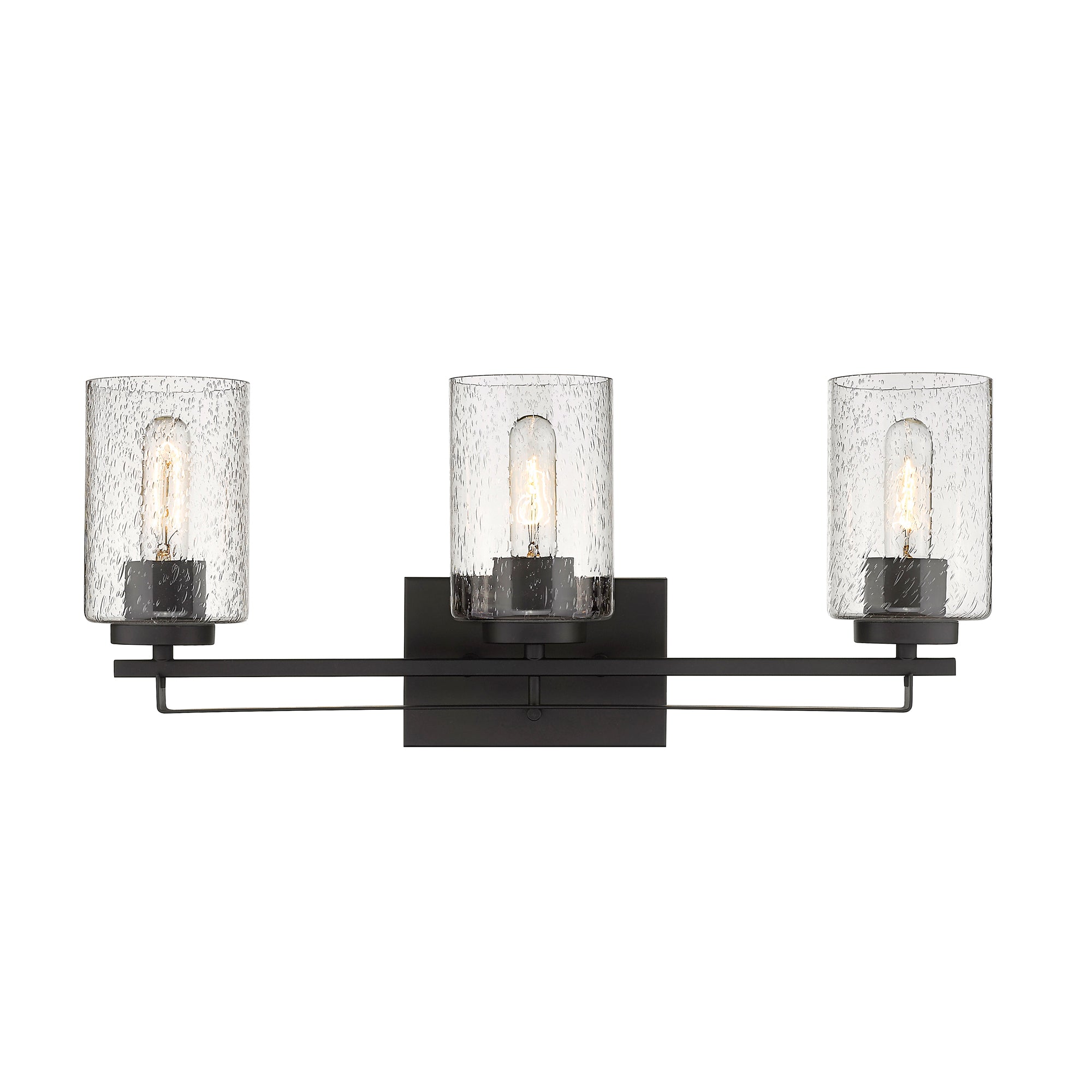 Borella Bronze Vanity Light - Modern Bathroom Wall Sconce with Clear Glass Shades, Perfect for Makeup Vanity, Dressing Room & Powder Room Lighting
