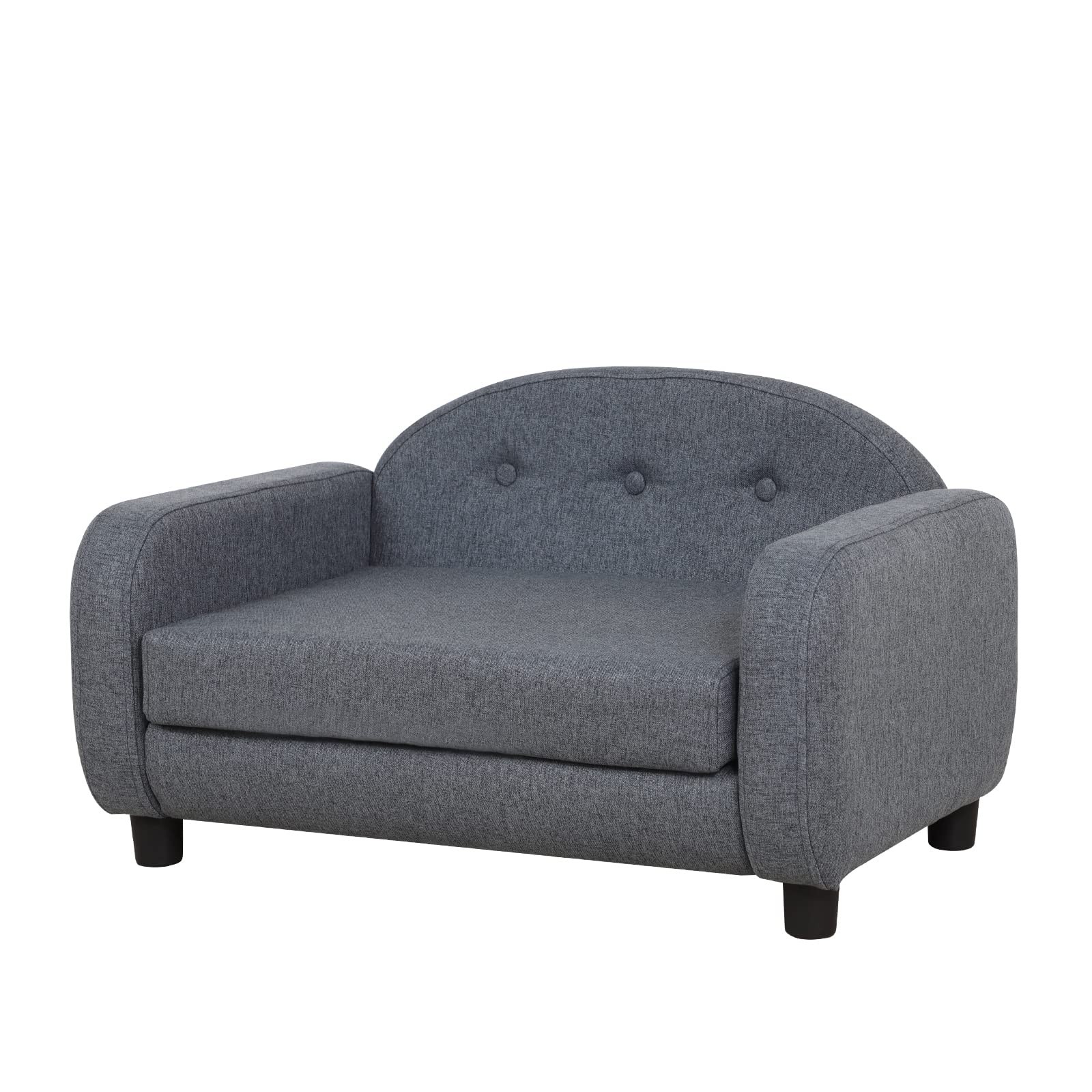 Premium Pet Sofa Bed for Dogs & Cats - Modern Puppy Couch with Removable Linen Cover - Cozy Gray Pet Bed for Small to Medium Pets - Perfect for Living Room, Bedroom & Pet Nursery