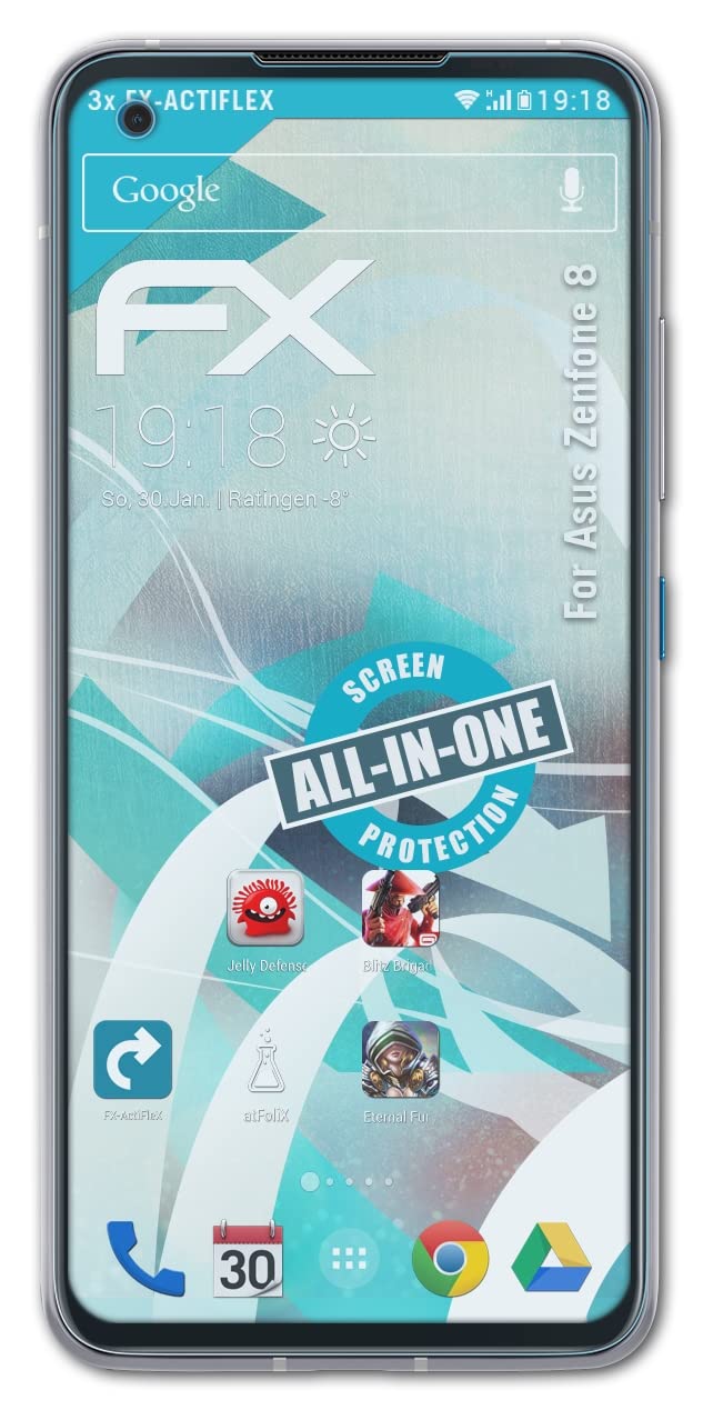 Ultra Clear Flexible Screen Protector for Asus Zenfone 8 - 3 Pack HD Tempered Glass Film - Scratch Resistant, Bubble Free Installation - Perfect for Gaming, Work & Daily Use