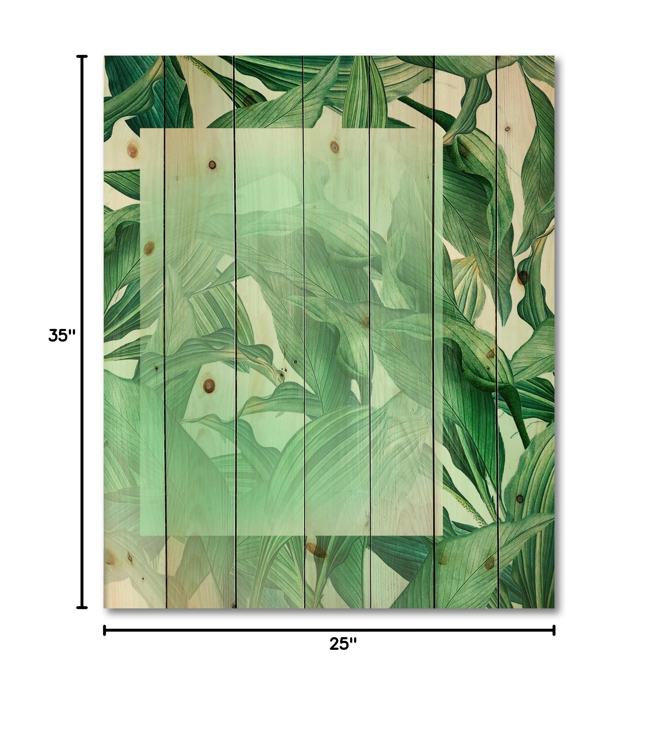 Tropical Palm Wood Wall Art - Green Leaf Decor for Coastal & Nautical Home