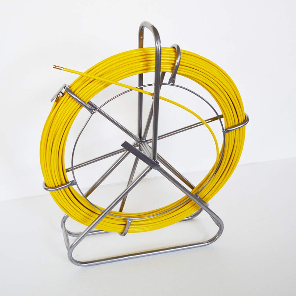 INTBUYING 8mm Fiberglass Fish Tape Puller with Brake - 100m/328ft Continuous Wire Cable Running Rod for Electrical Conduit & Duct Work - Ideal for Electricians, DIY Wiring & Cable Installation Projects